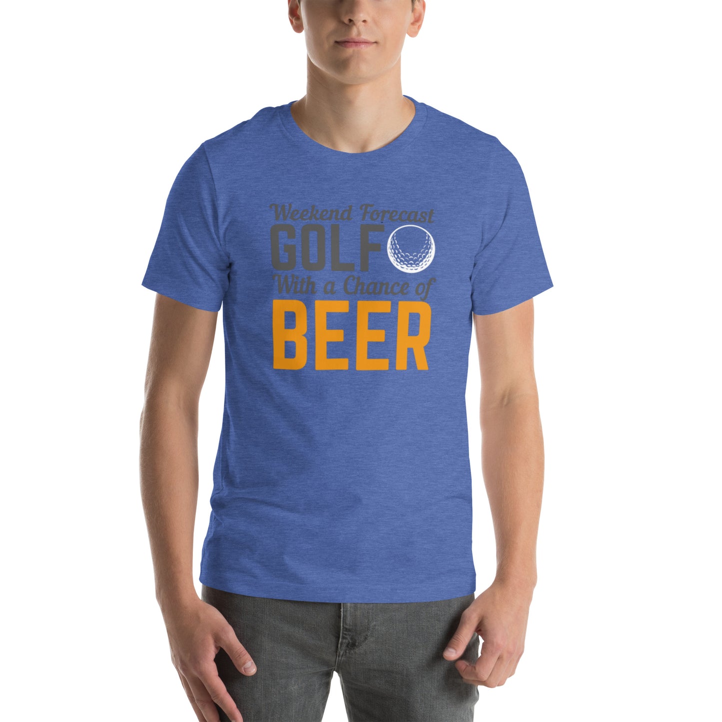 Weekend Forecast Golf With A Chance Of Beer Unisex t-shirt