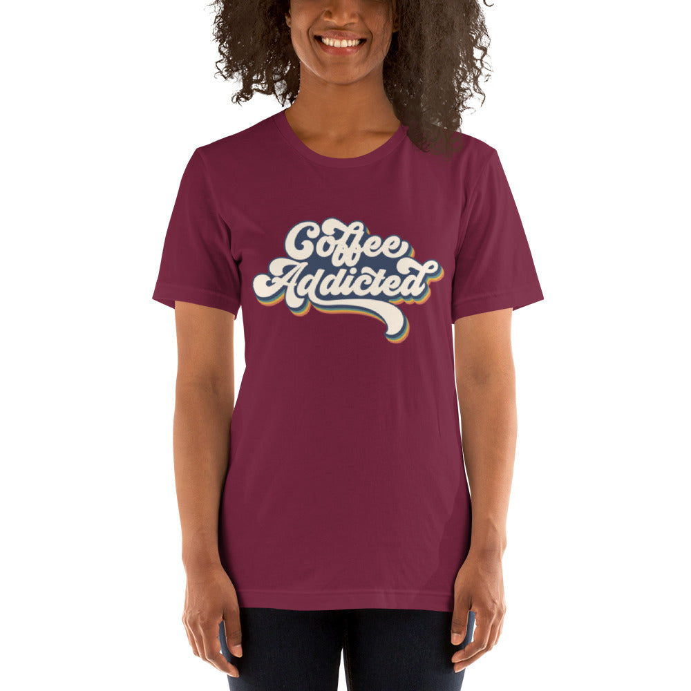 Coffee Addicted Retro Unisex t-shirt