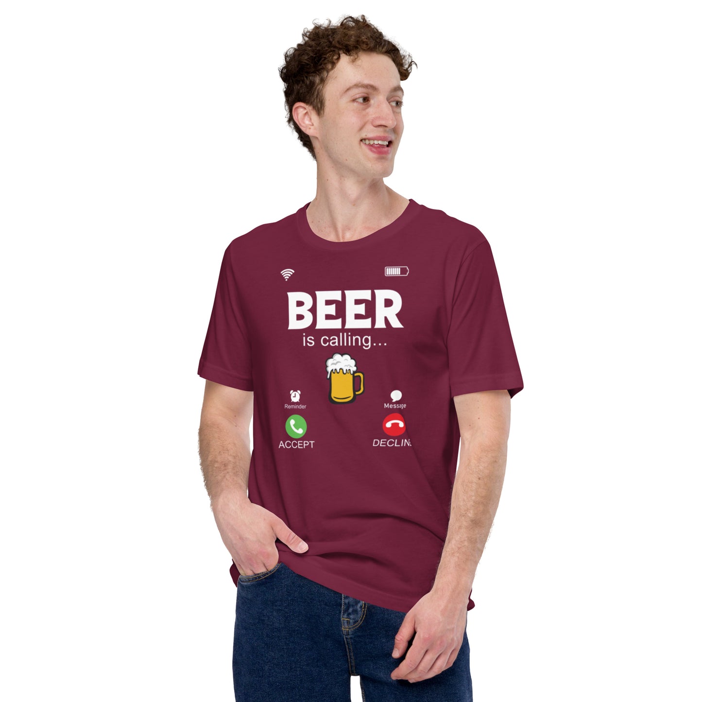 BEER is calling.... Unisex t-shirt