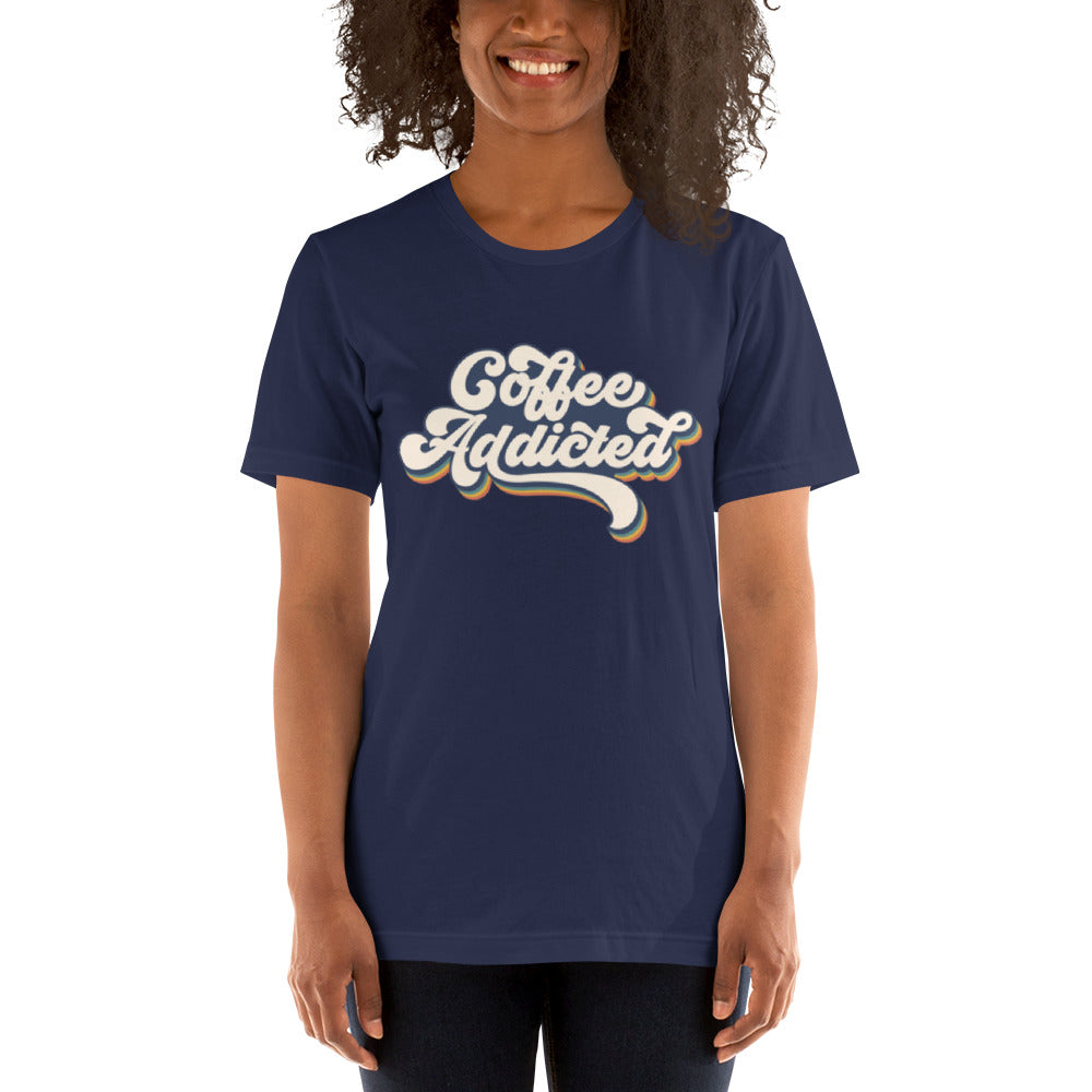 Coffee Addicted Retro Unisex t-shirt