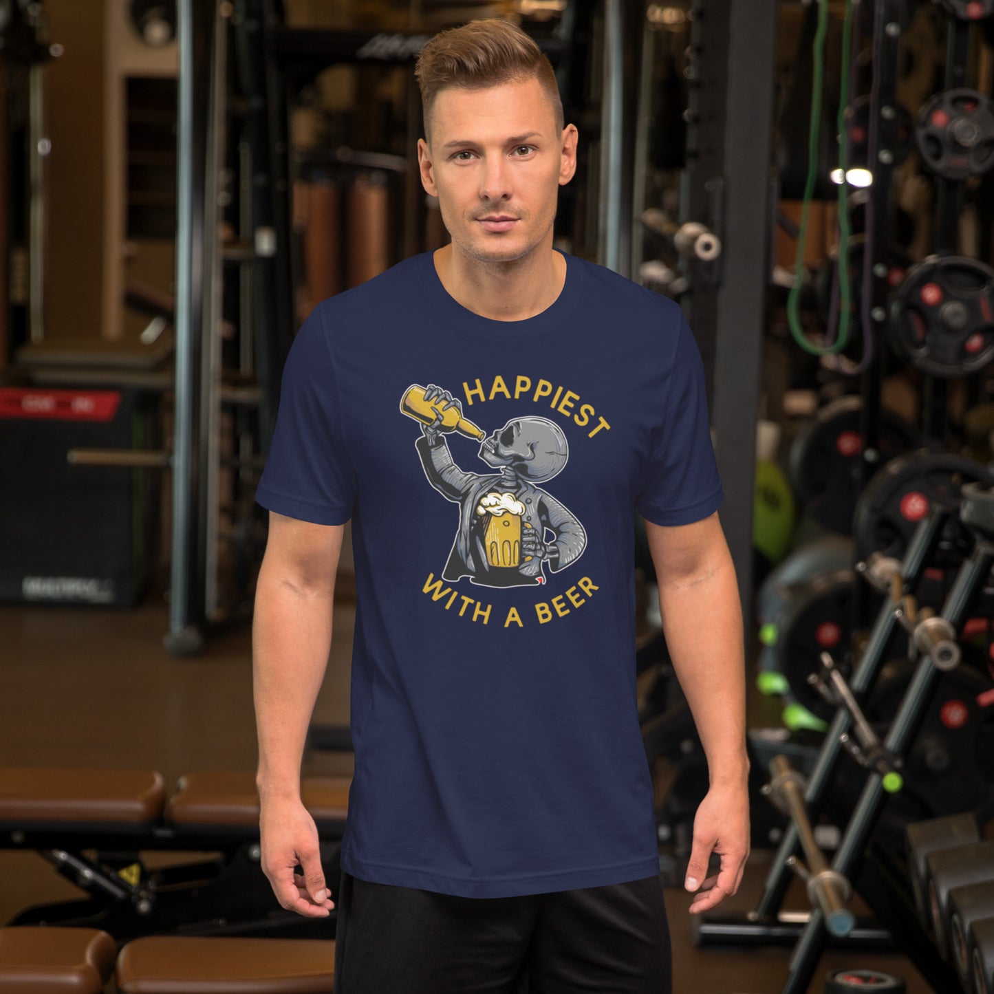 Happiest With A Beer Unisex t-shirt