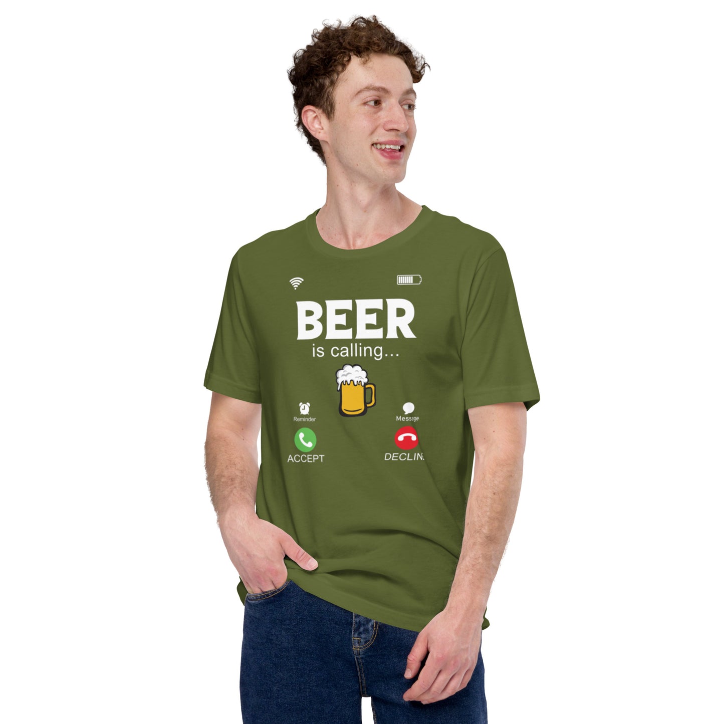 BEER is calling.... Unisex t-shirt