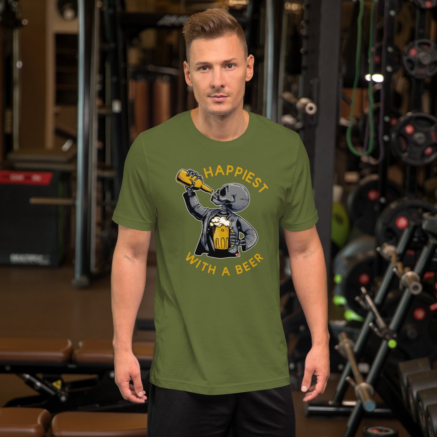 Happiest With A Beer Unisex t-shirt