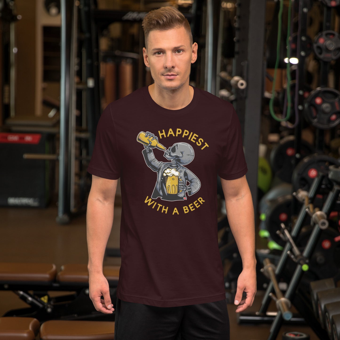 Happiest With A Beer Unisex t-shirt
