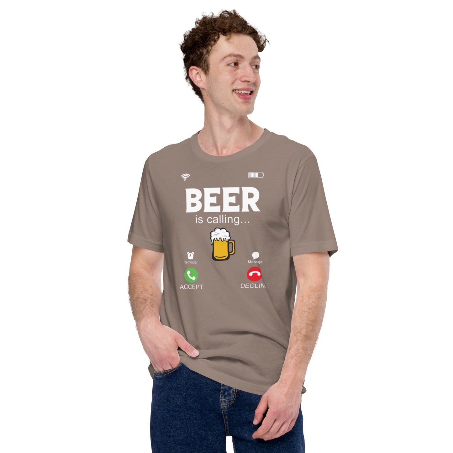 BEER is calling.... Unisex t-shirt