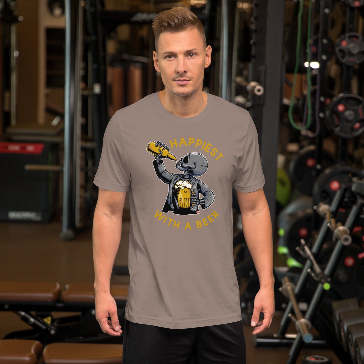 Happiest With A Beer Unisex t-shirt