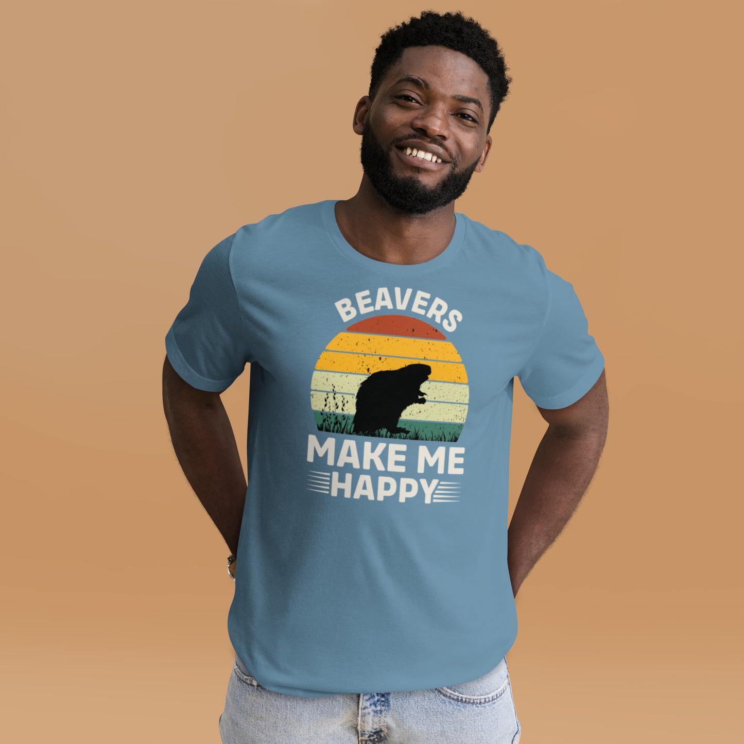 Beavers Make Me Happy Unisex t-shirt