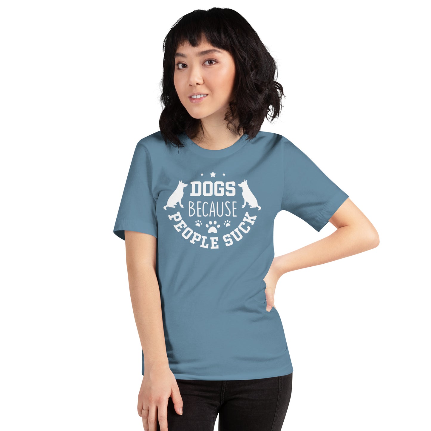 Dogs Because People Suck Unisex t-shirt