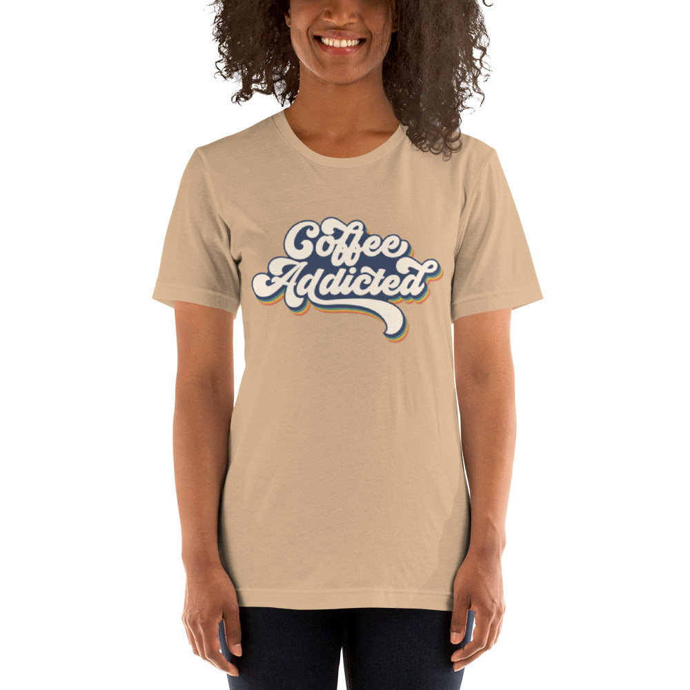 Coffee Addicted Retro Unisex t-shirt
