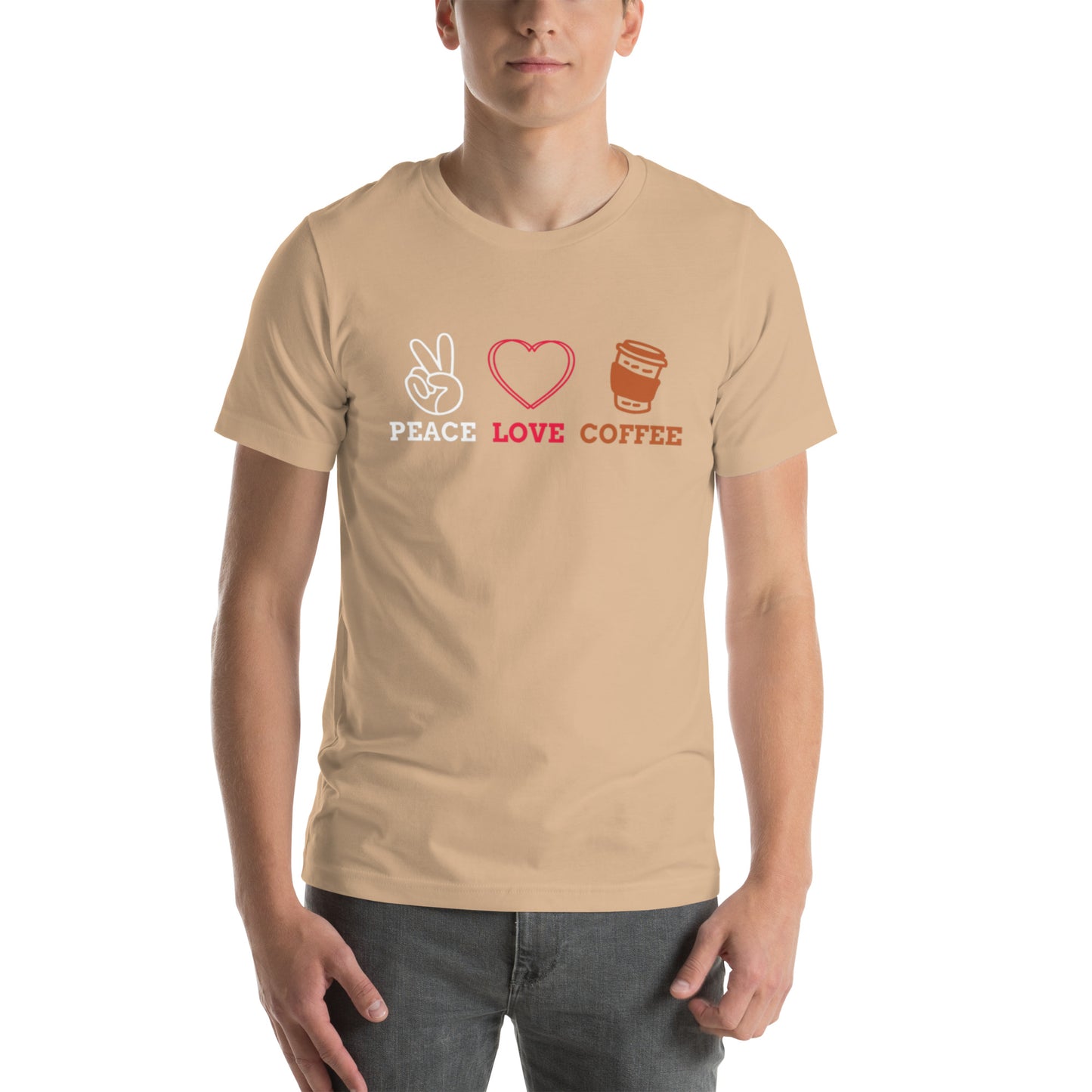 Peace Love Coffee Unisex t-shirt