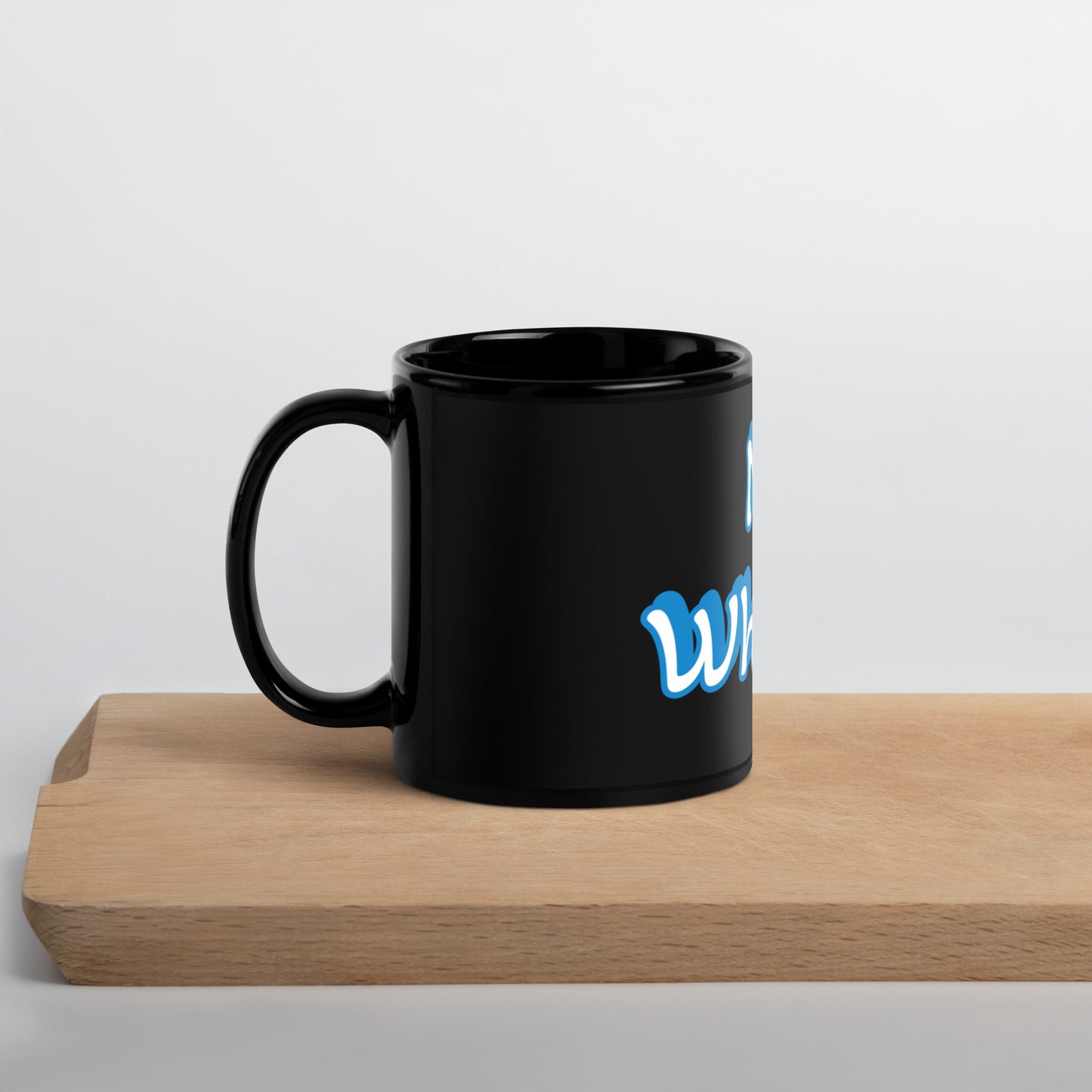 Not Whiskey Blue/White. Black Mug