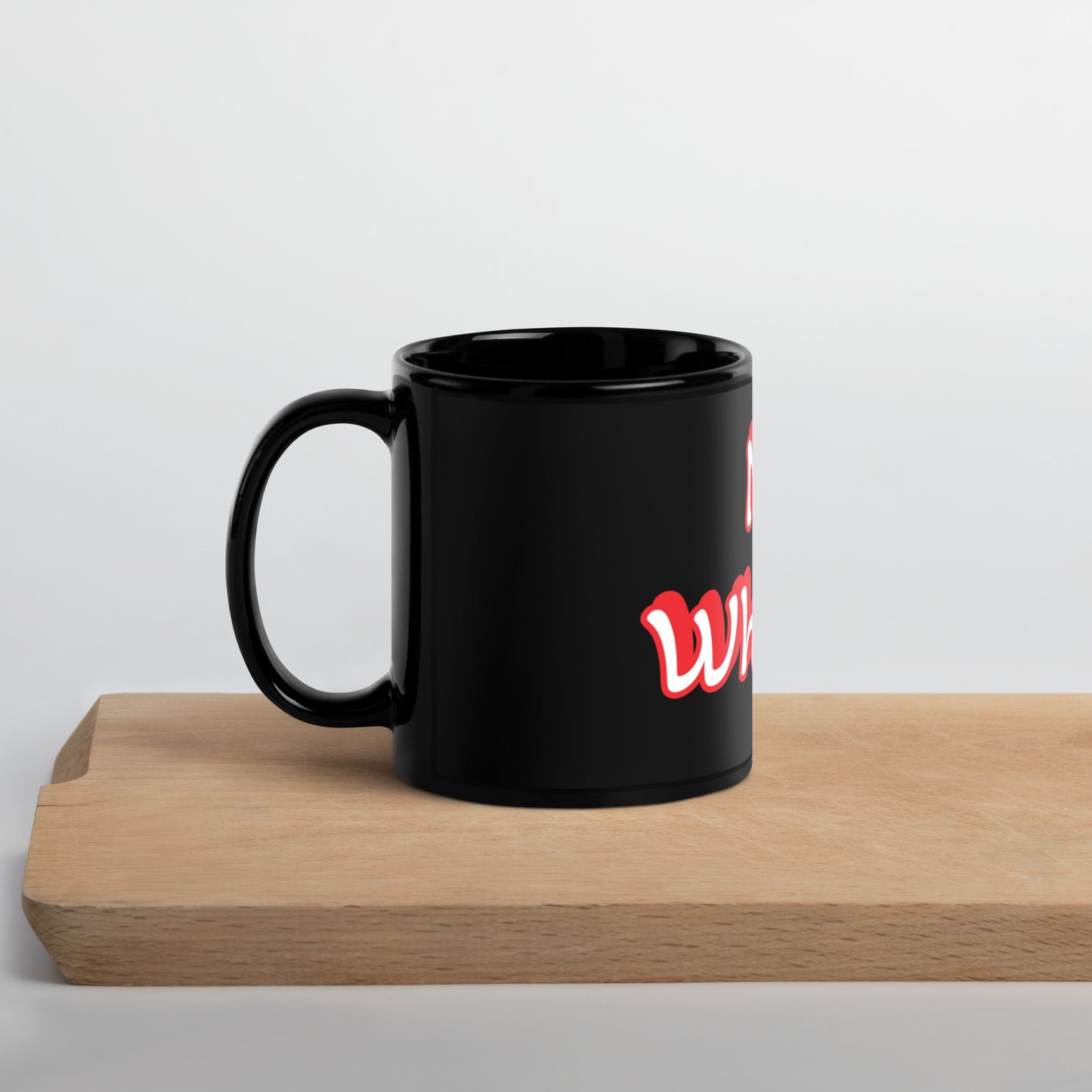 Not Whisket Red/White. Black Mug