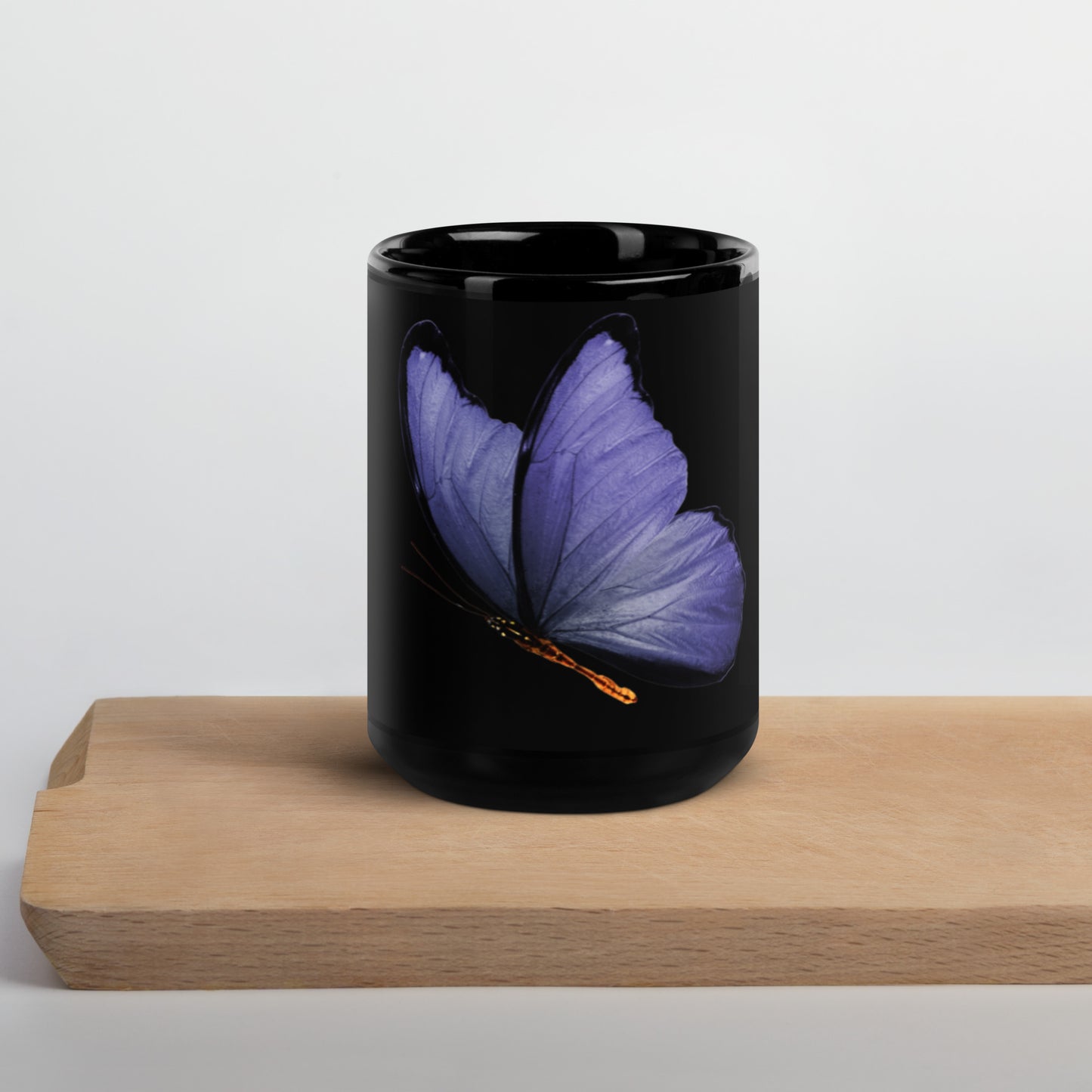 Butterfly (purple) Black Glossy Mug