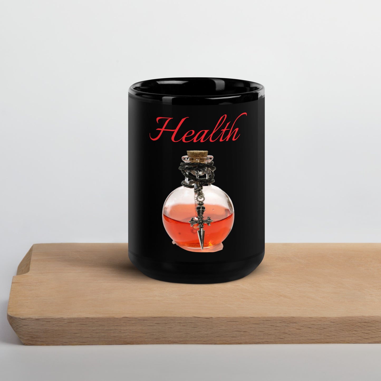 Health Potion Black Glossy Mug