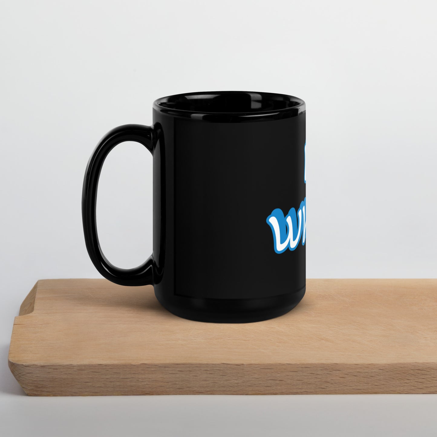 Not Whiskey Blue/White. Black Mug