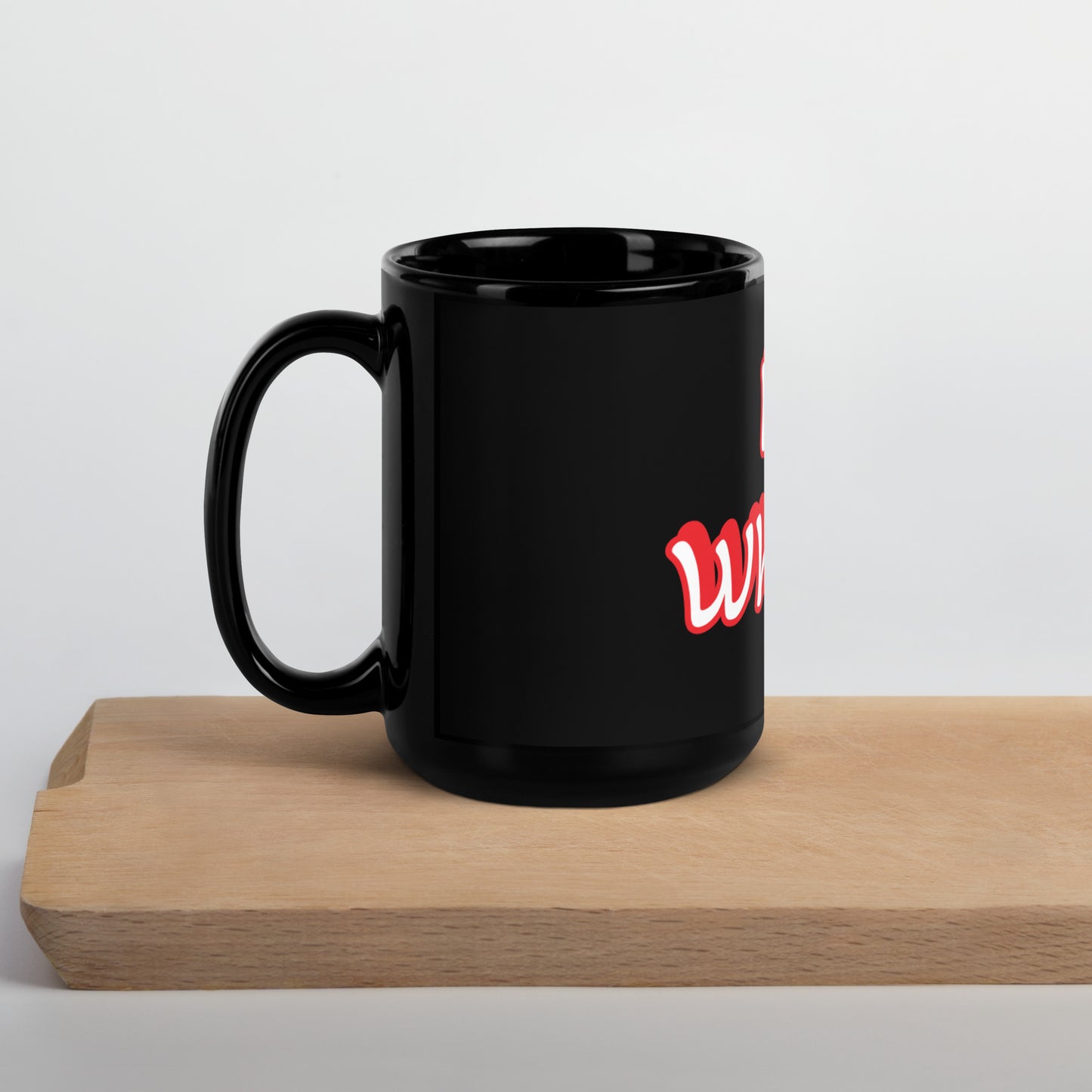 Not Whisket Red/White. Black Mug