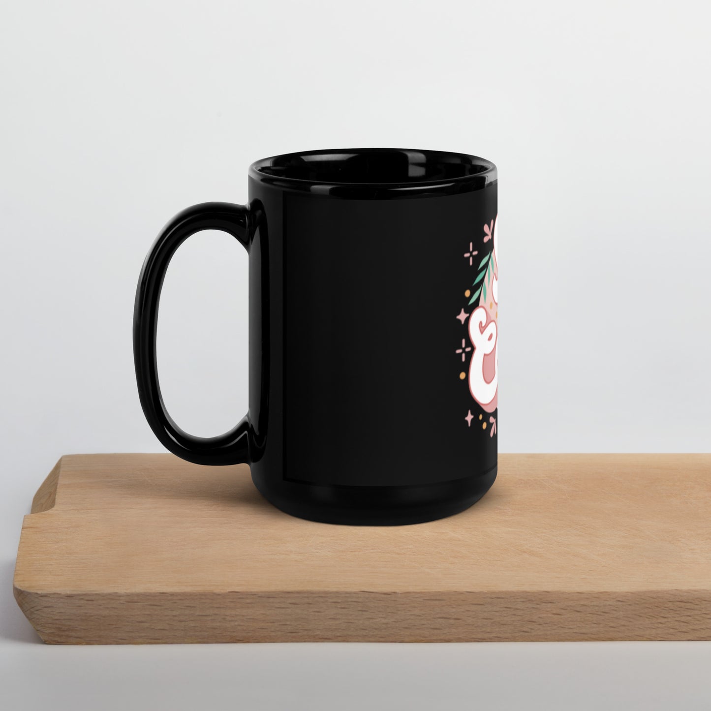 Shh it's Coffee Time Black Glossy Mug
