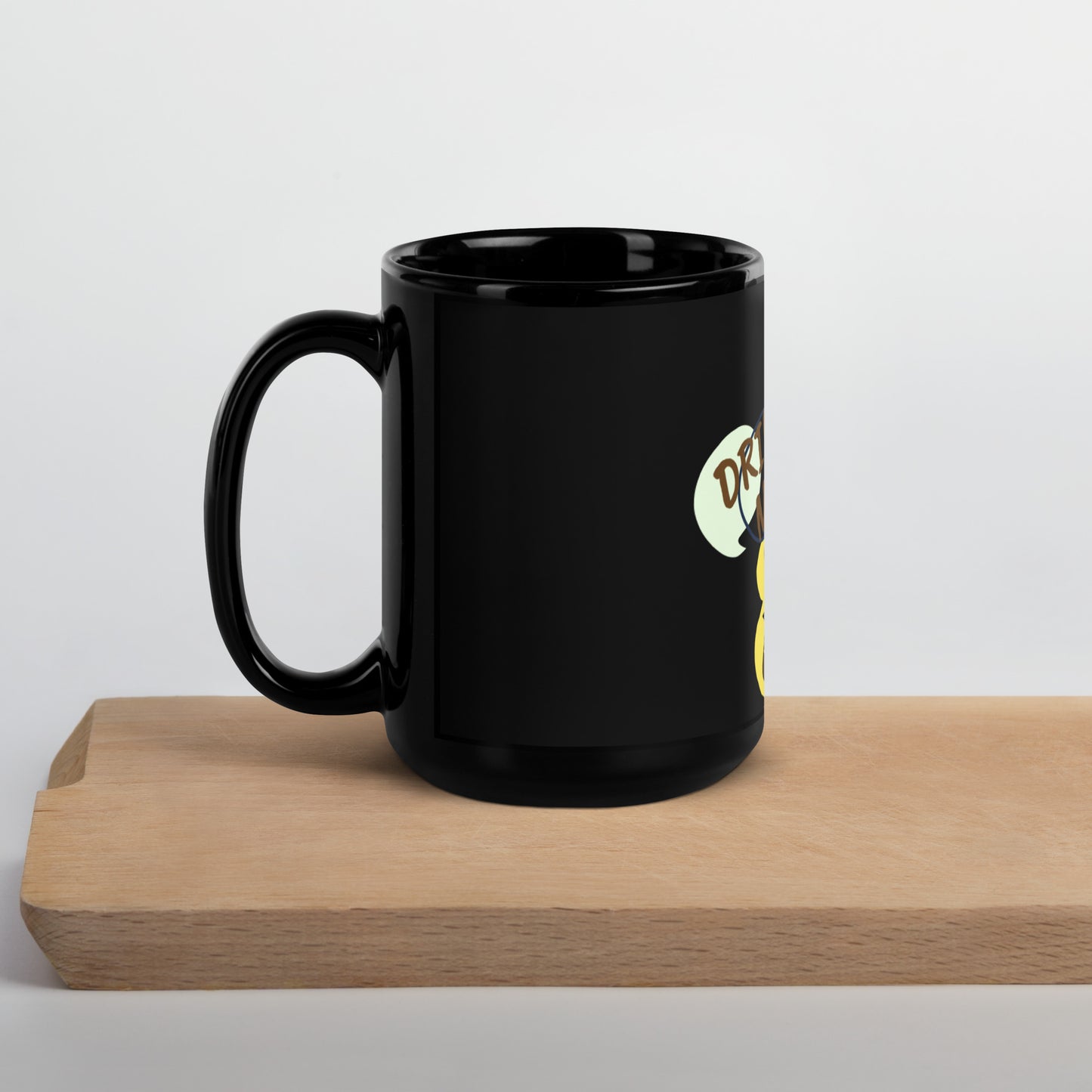 Drink Me / Refresh Your Day Black Glossy Mug