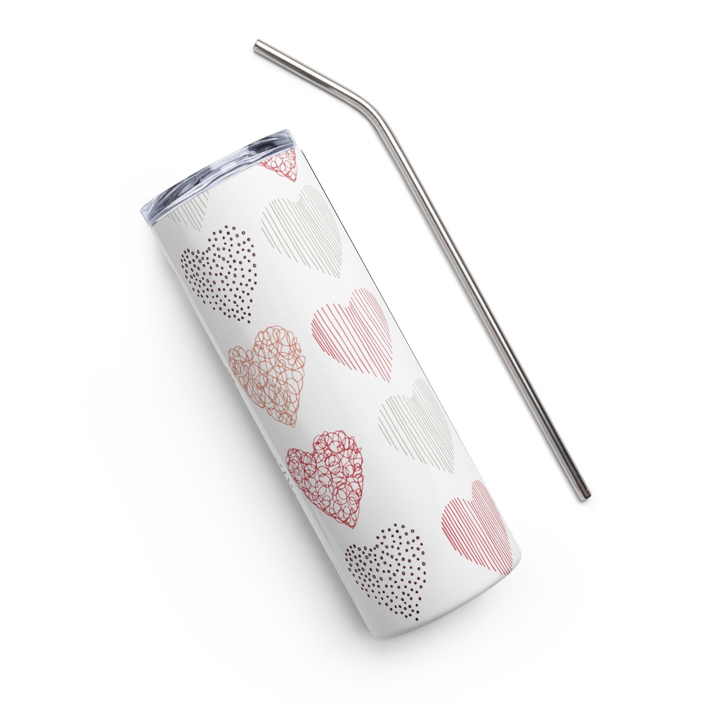 Drawn Hearts Stainless steel tumbler