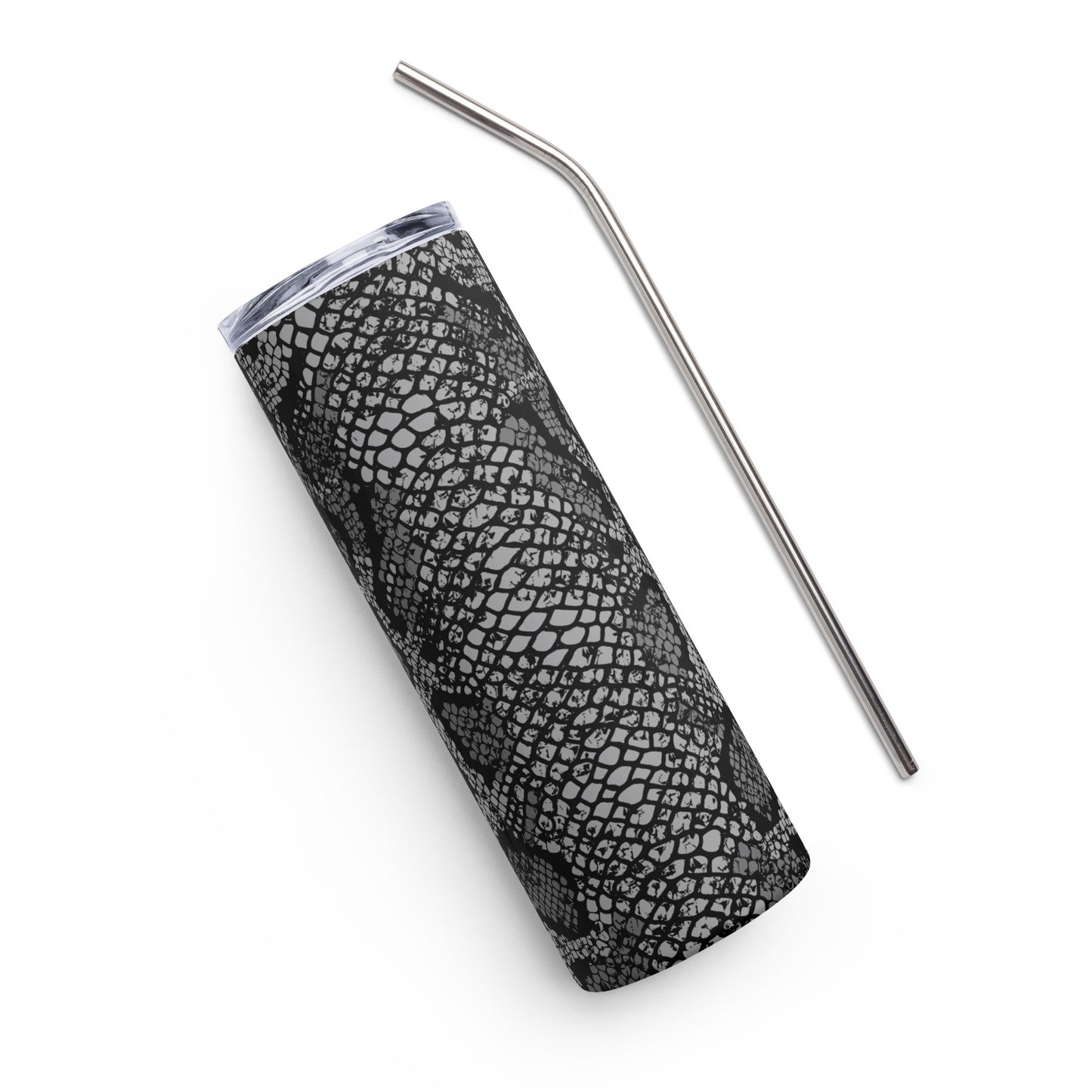 Snake Skin (black&grey) Stainless steel tumbler