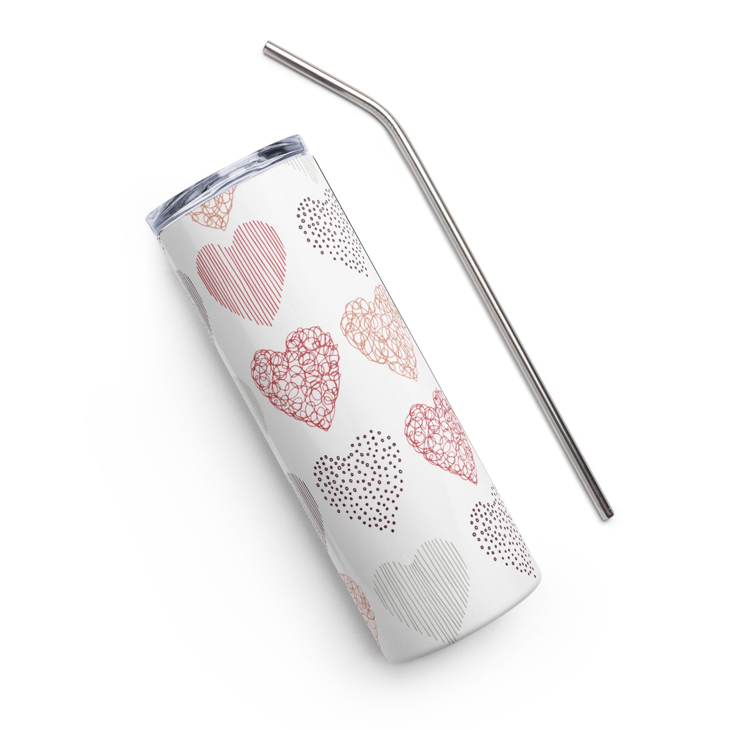 Drawn Hearts Stainless steel tumbler