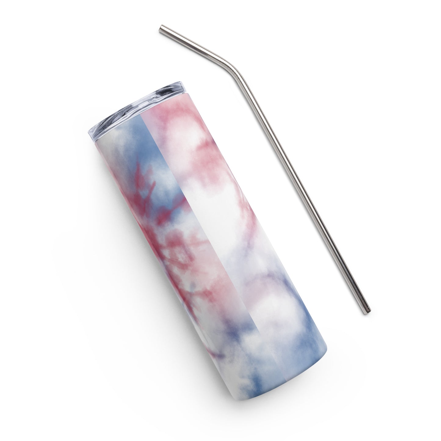 Red, White, and Blue Tie-Dye Stainless steel tumbler