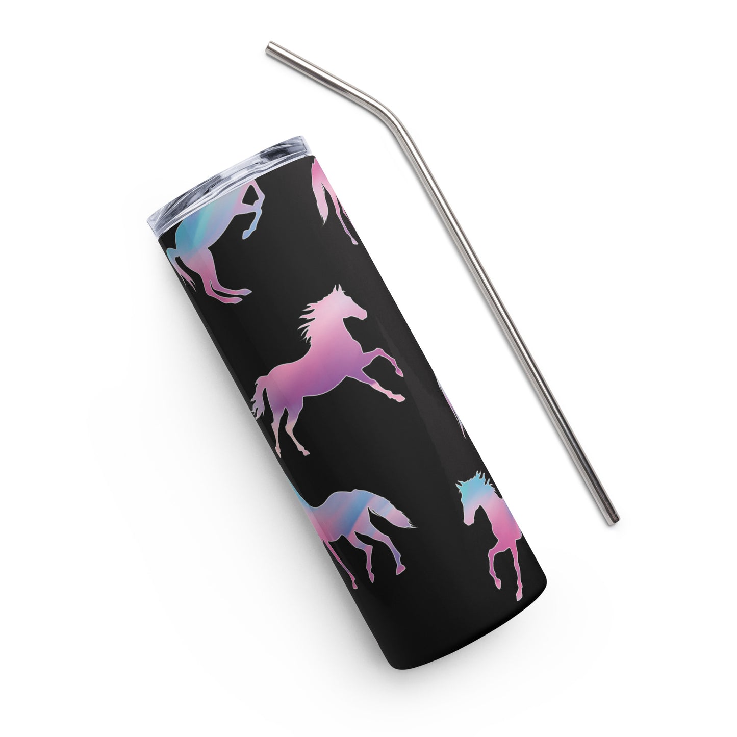 Rainbow Horses Stainless steel tumbler