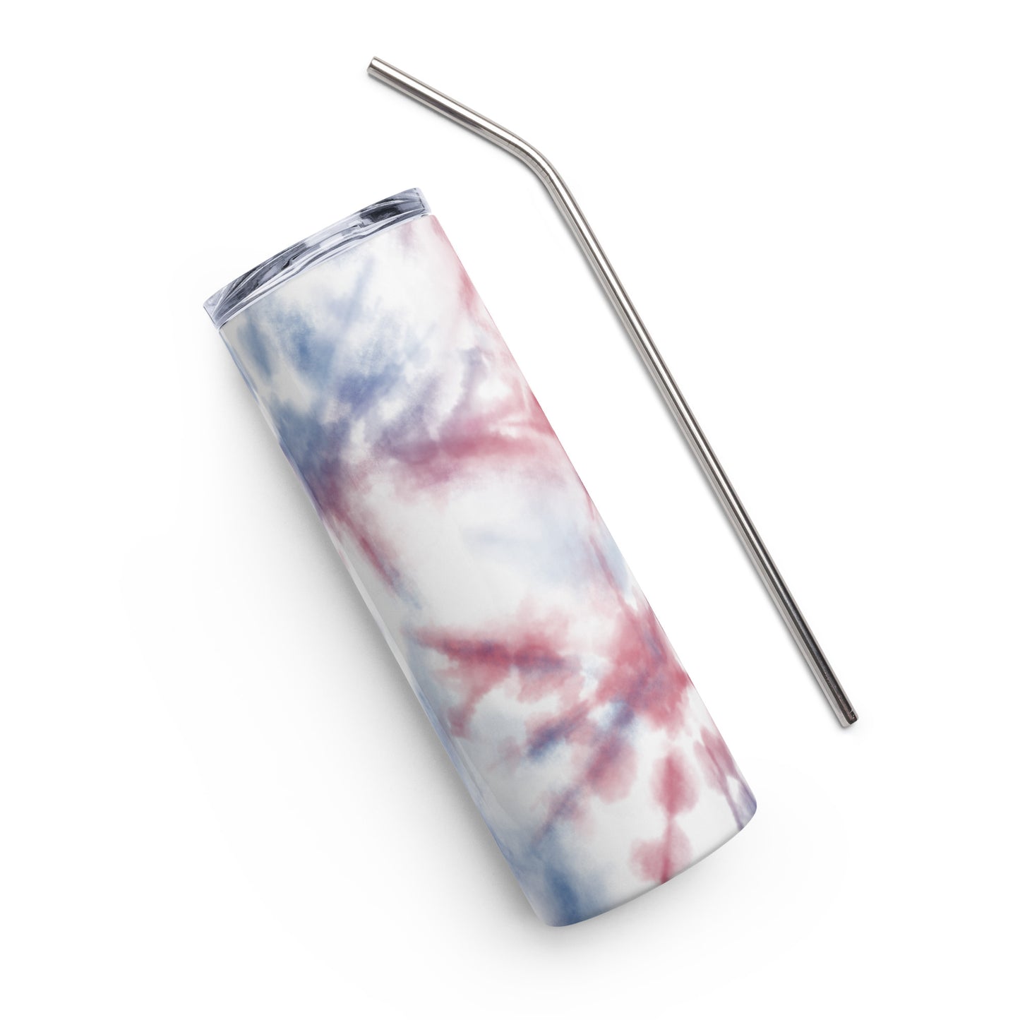 Red, White, and Blue Tie-Dye Stainless steel tumbler