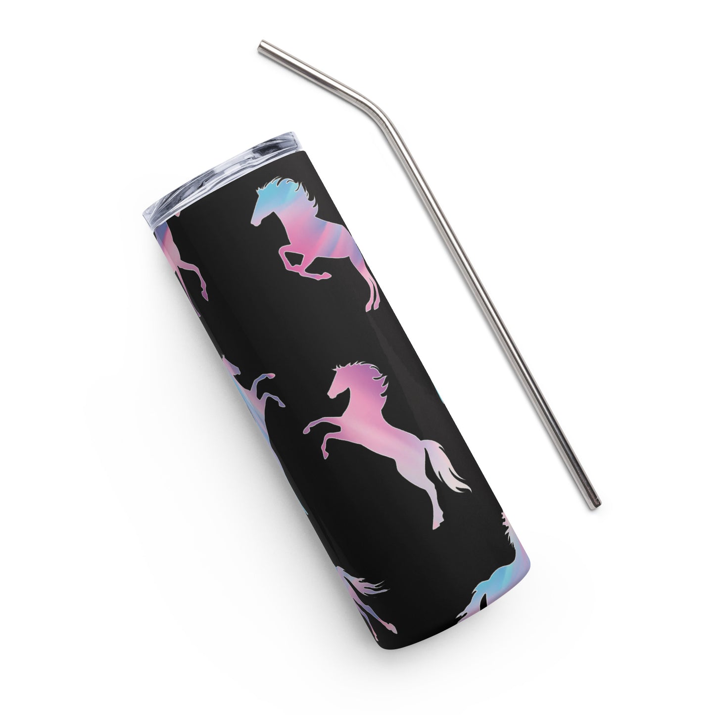 Rainbow Horses Stainless steel tumbler