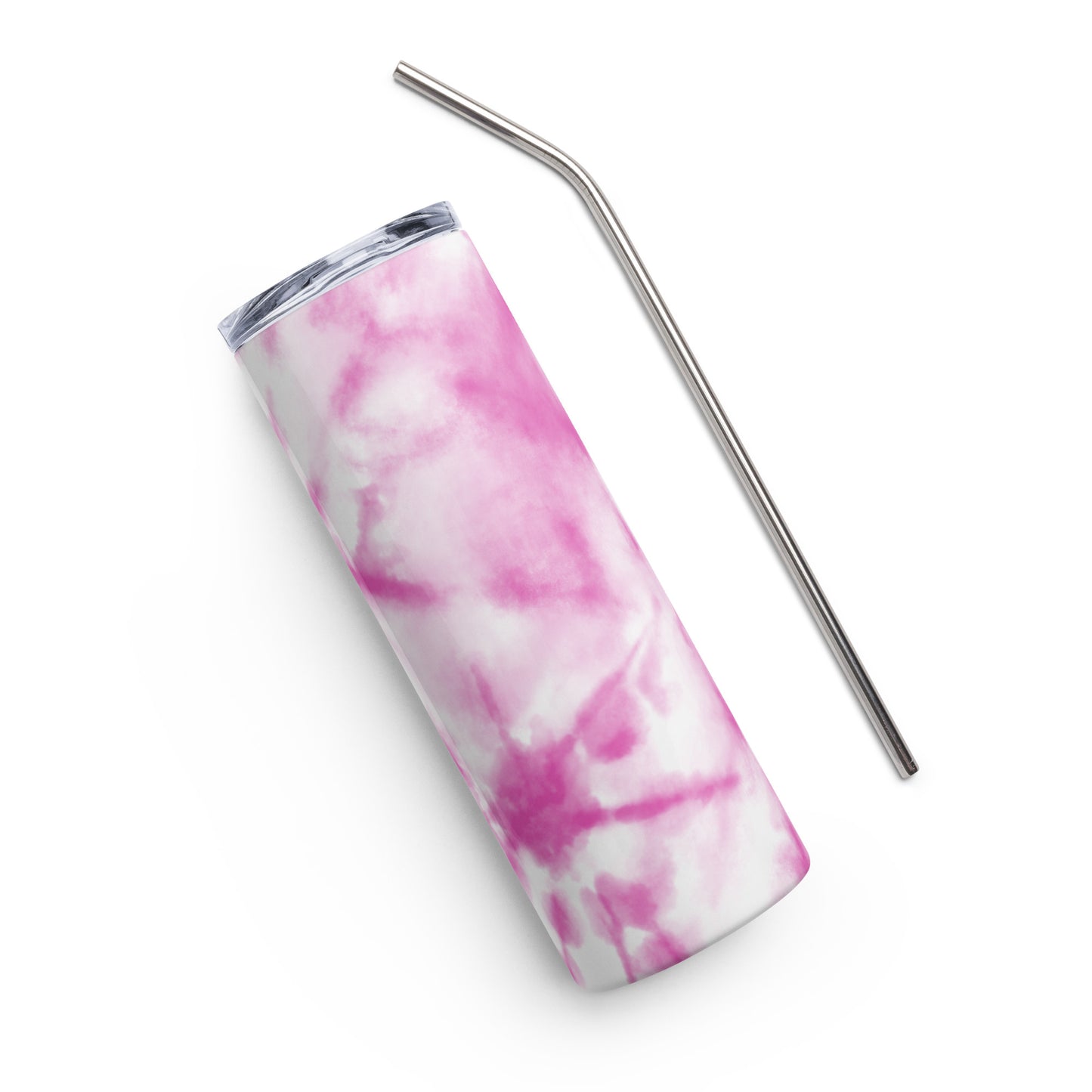 Dark Pink Tie-Dye Stainless steel tumbler