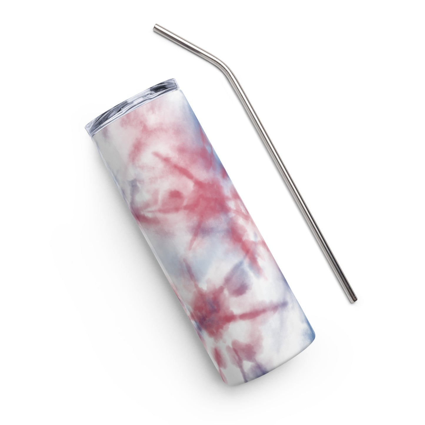 Red, White, and Blue Tie-Dye Stainless steel tumbler