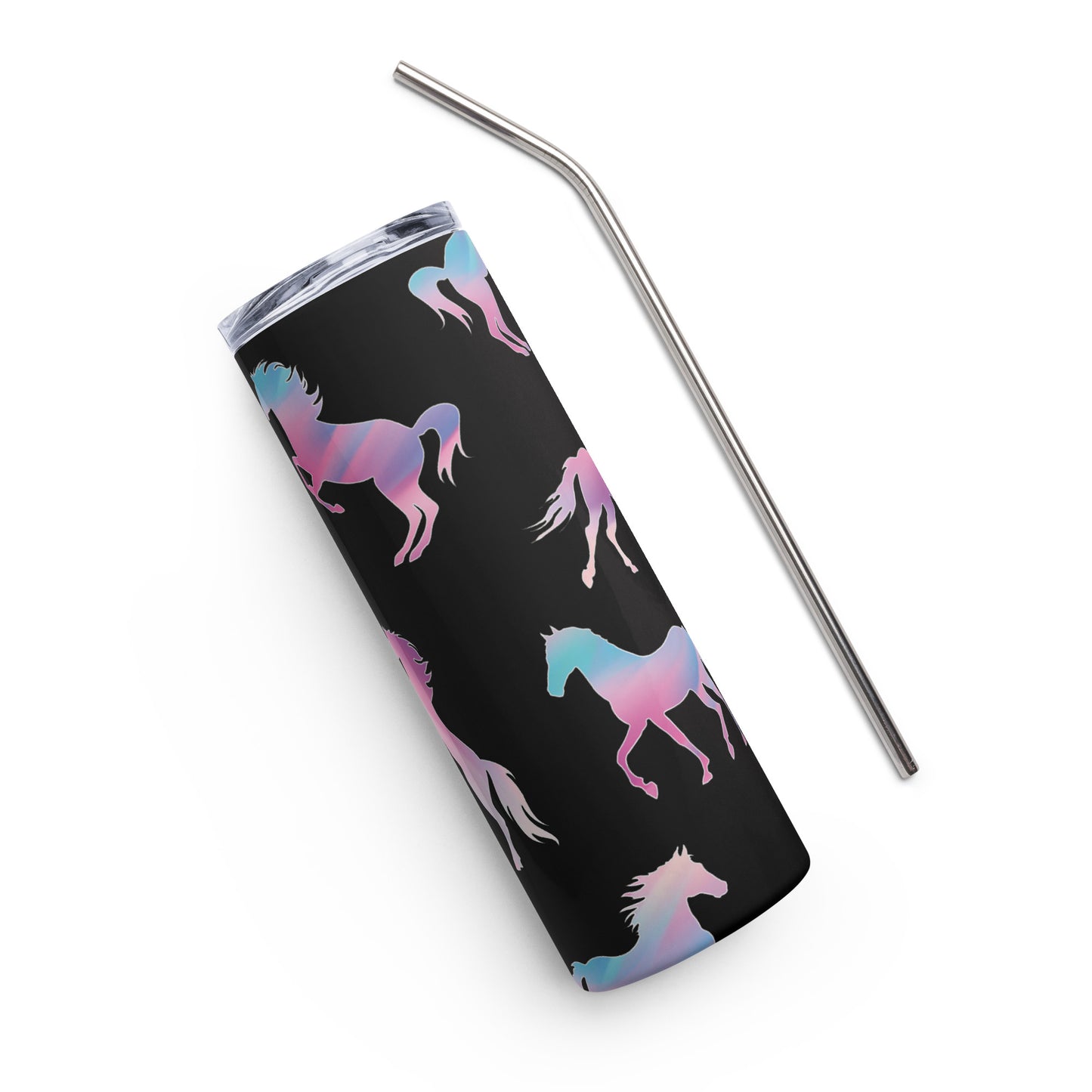 Rainbow Horses Stainless steel tumbler