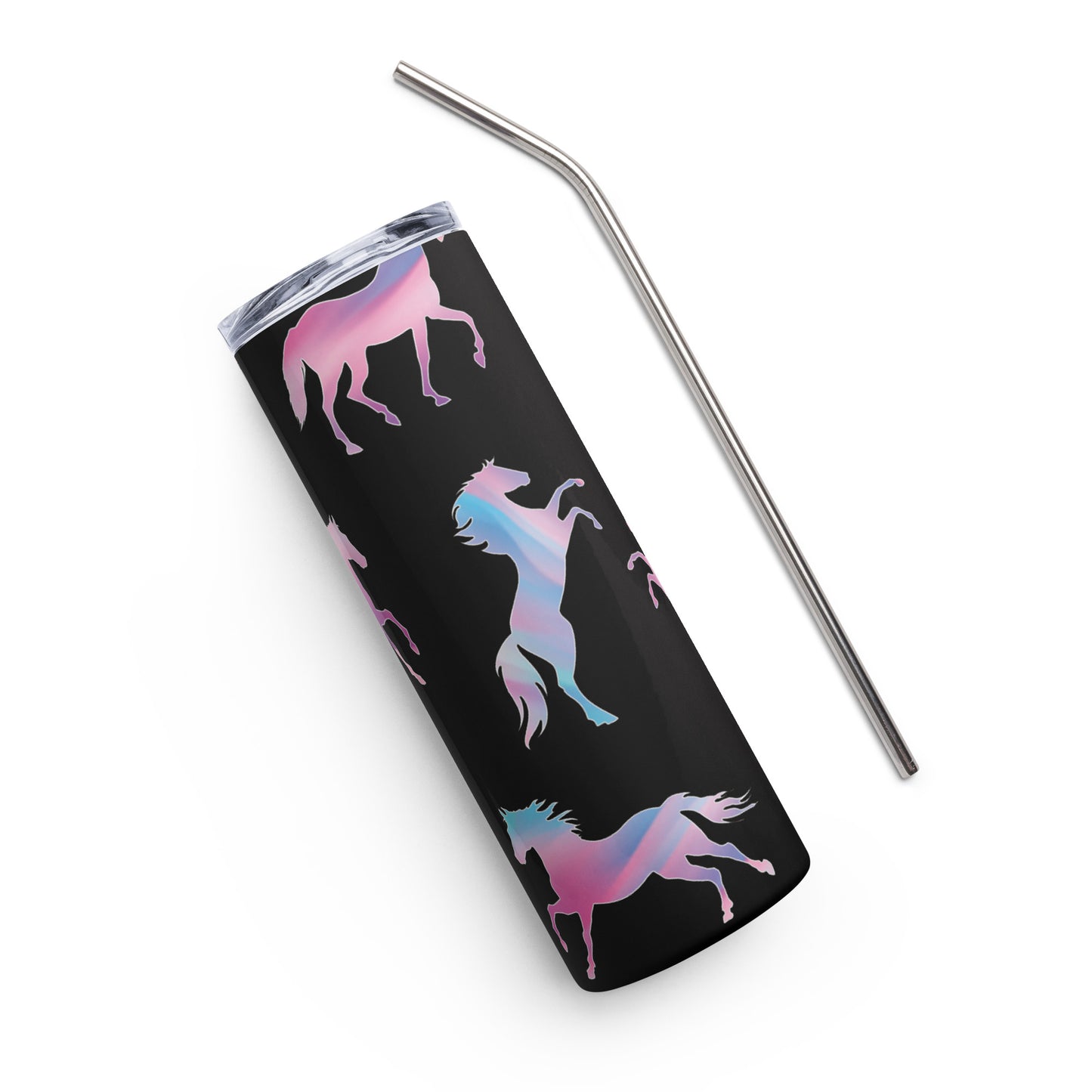Rainbow Horses Stainless steel tumbler