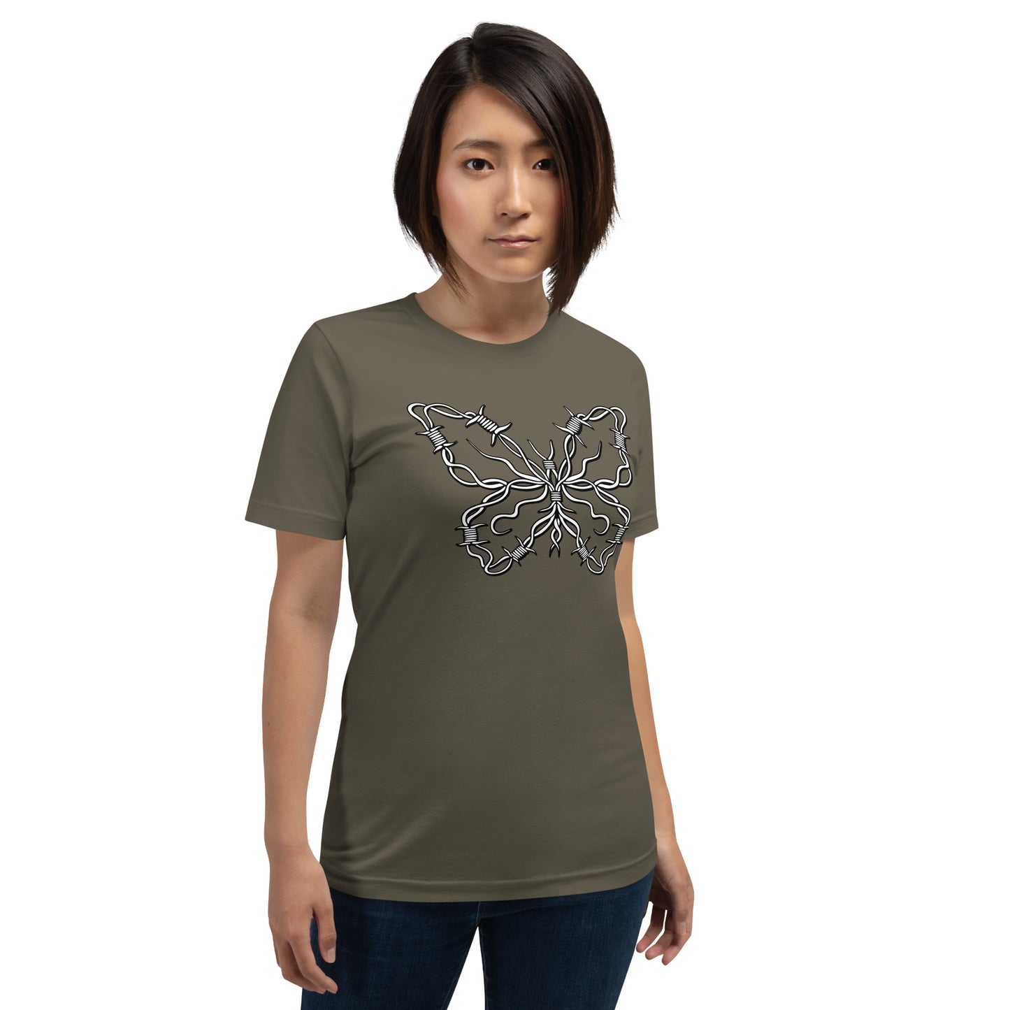 Barbwire Butterfly Unisex t-shirt
