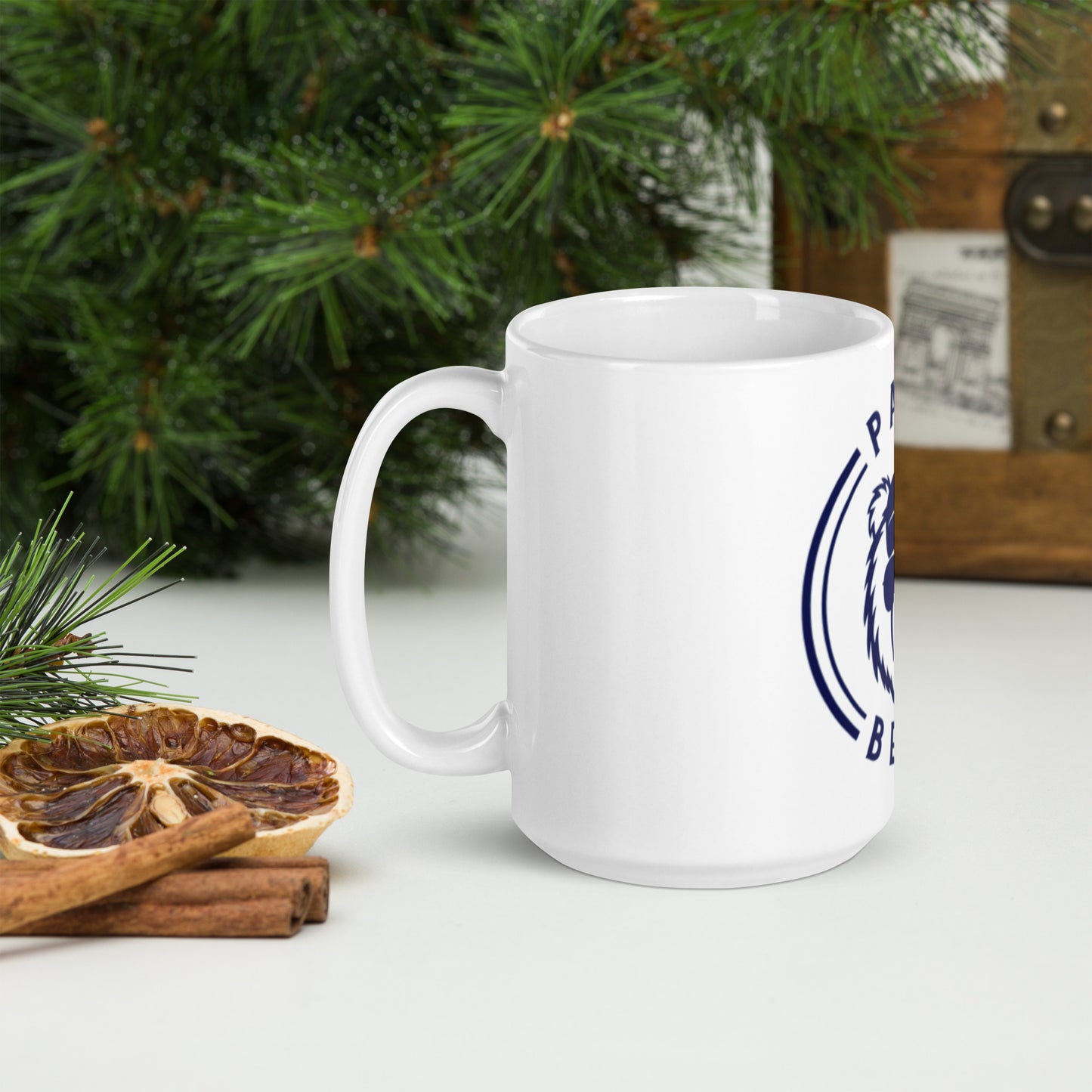 Papa Bear White glossy mug