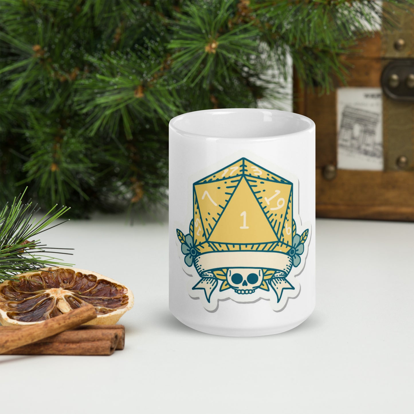 Critical Error D20 White glossy mug