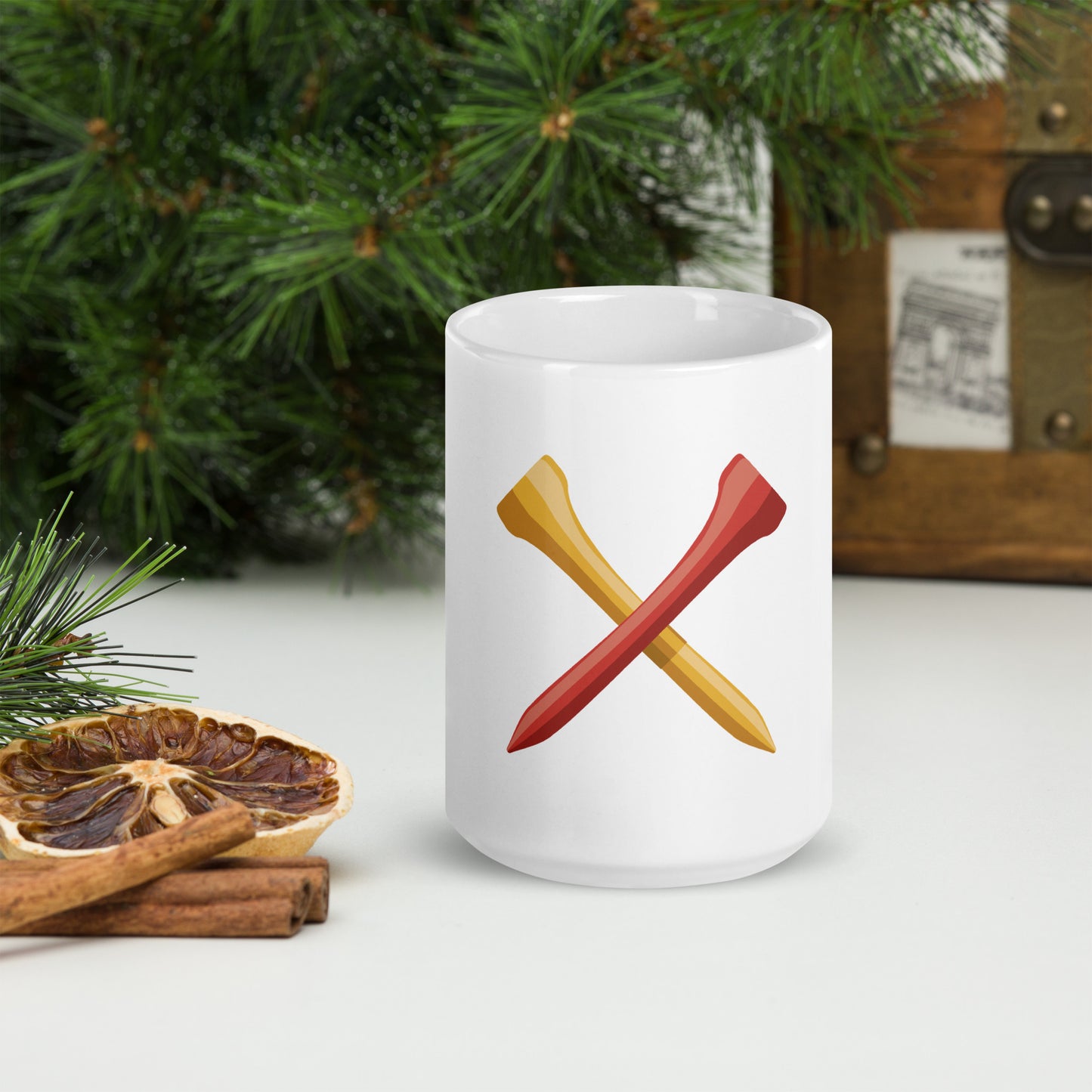 Crossed Tees White glossy mug