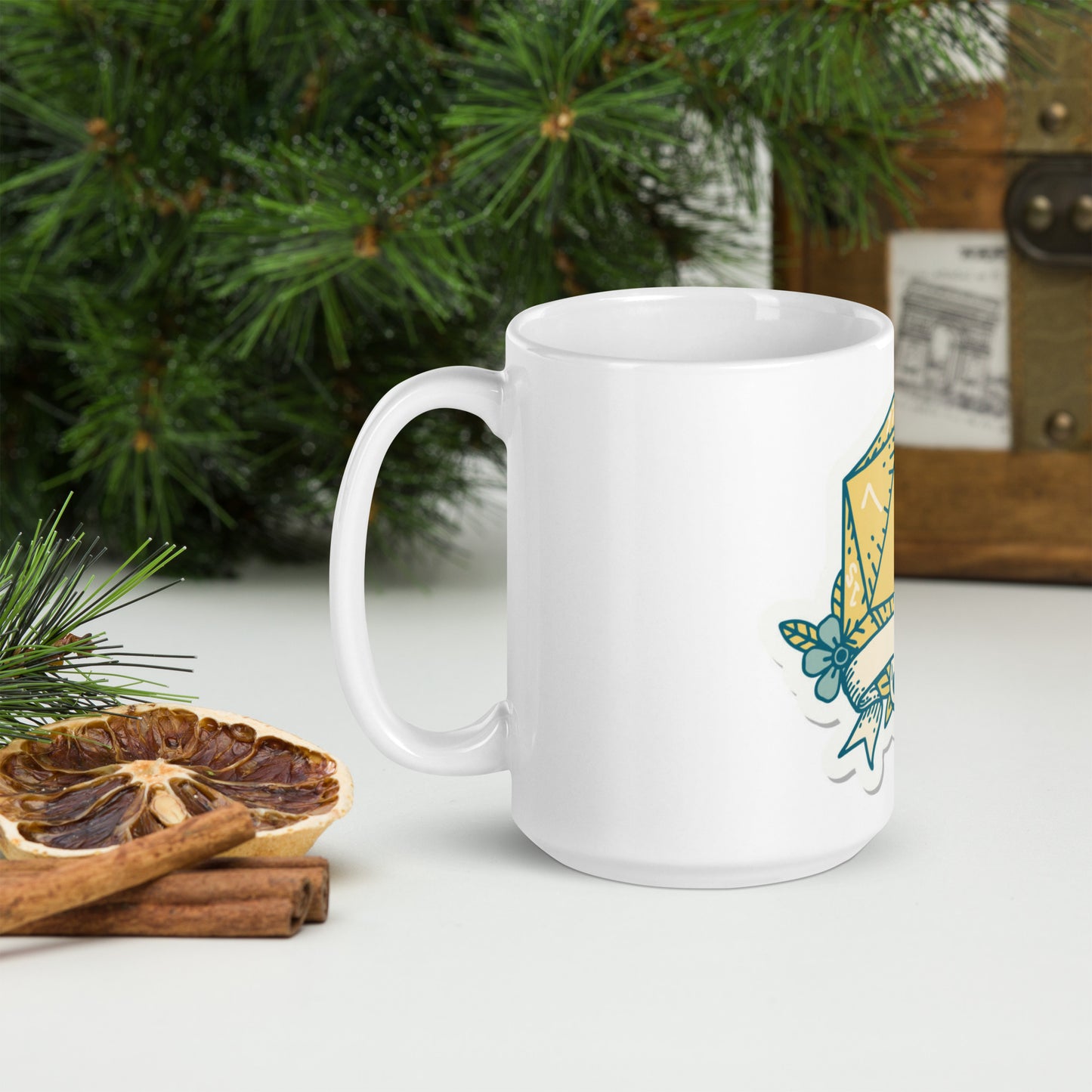Critical Error D20 White glossy mug