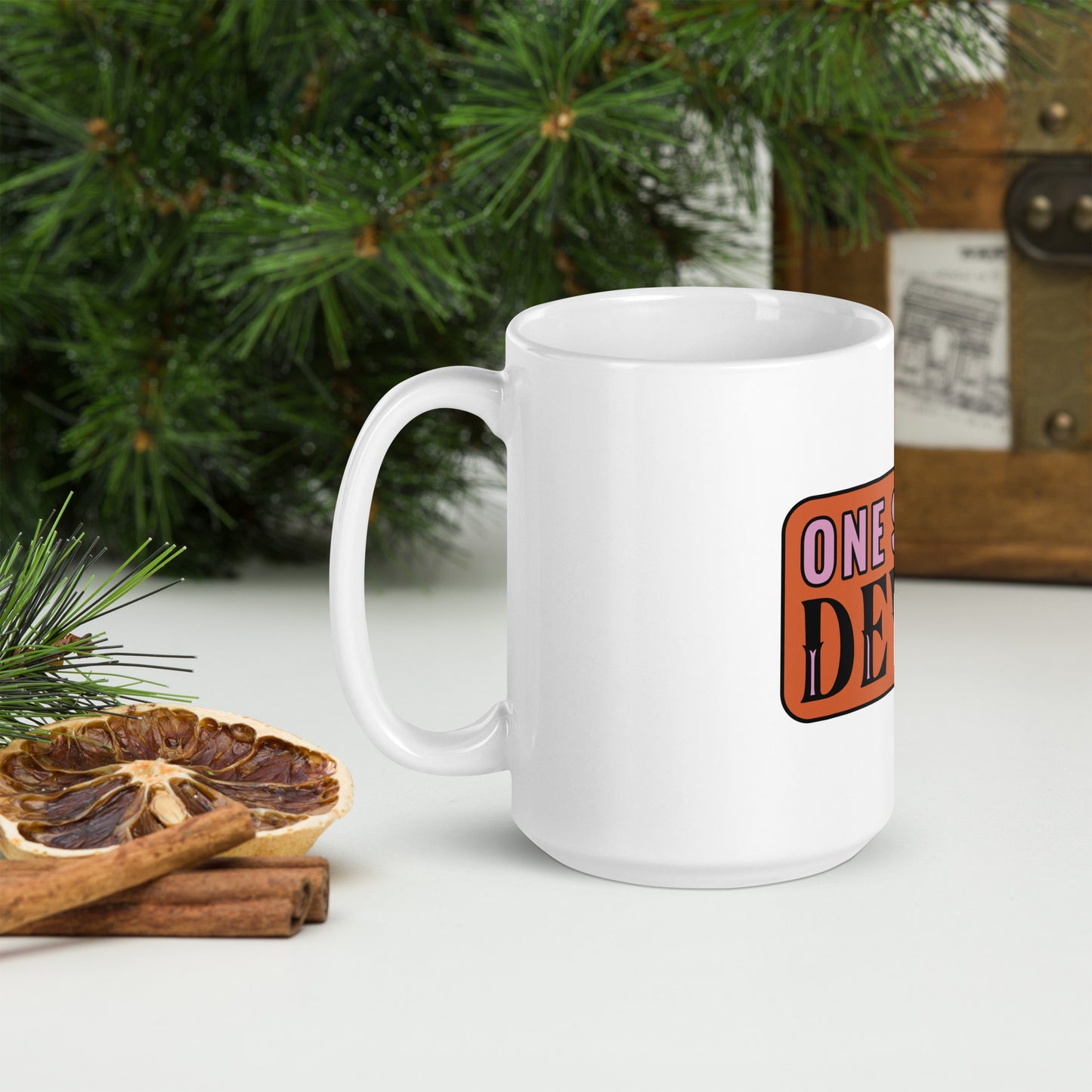 One Sexy Devil White glossy mug