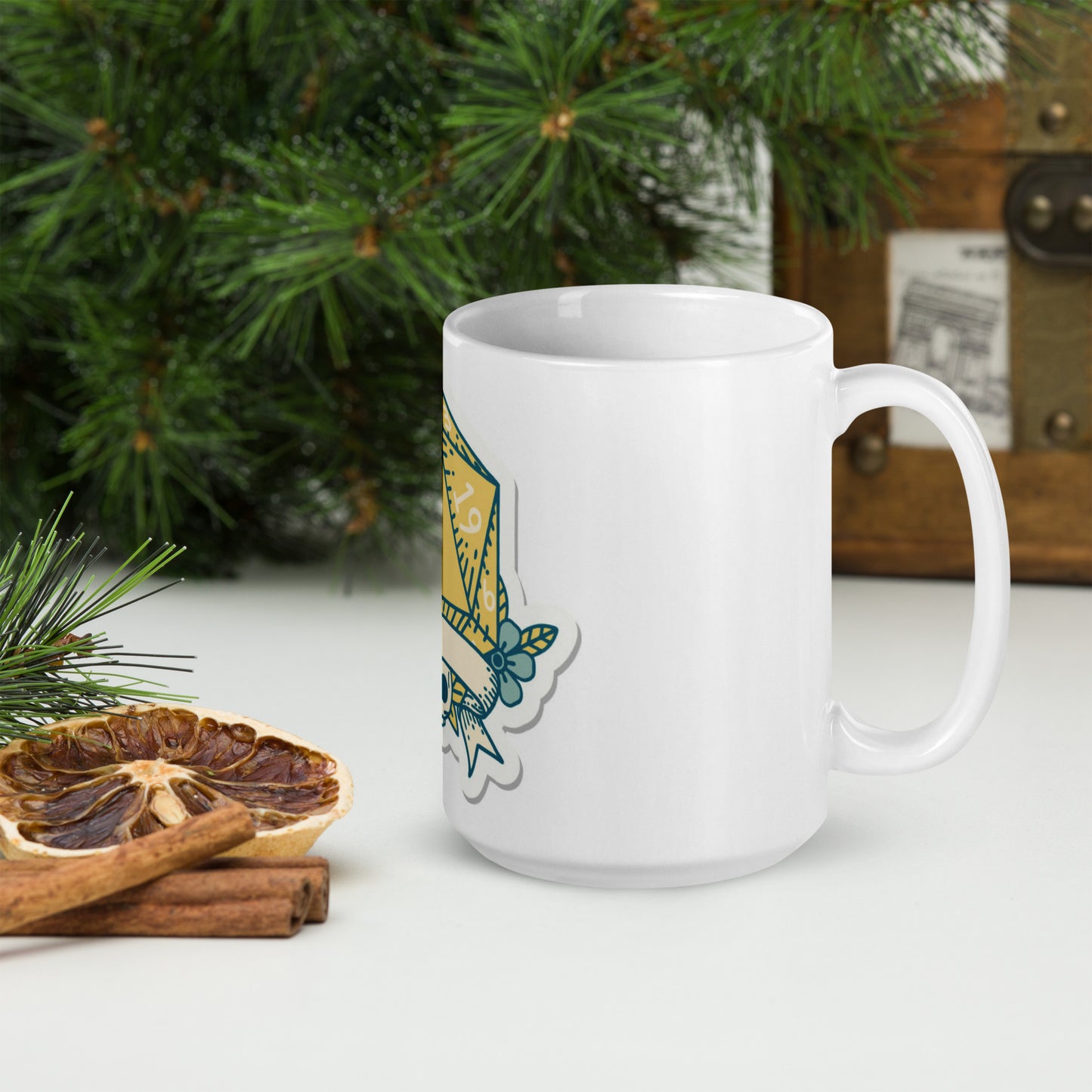 Critical Error D20 White glossy mug