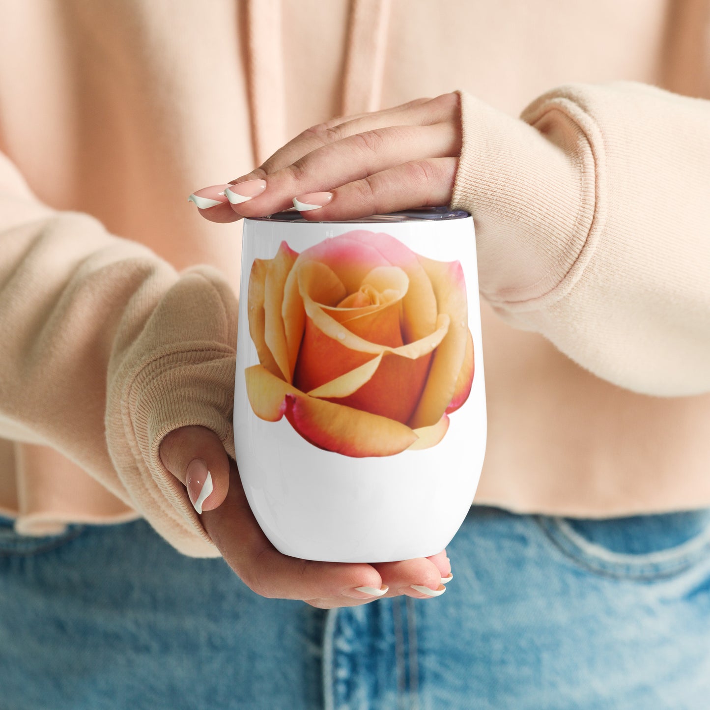 Pink Rose Wine tumbler