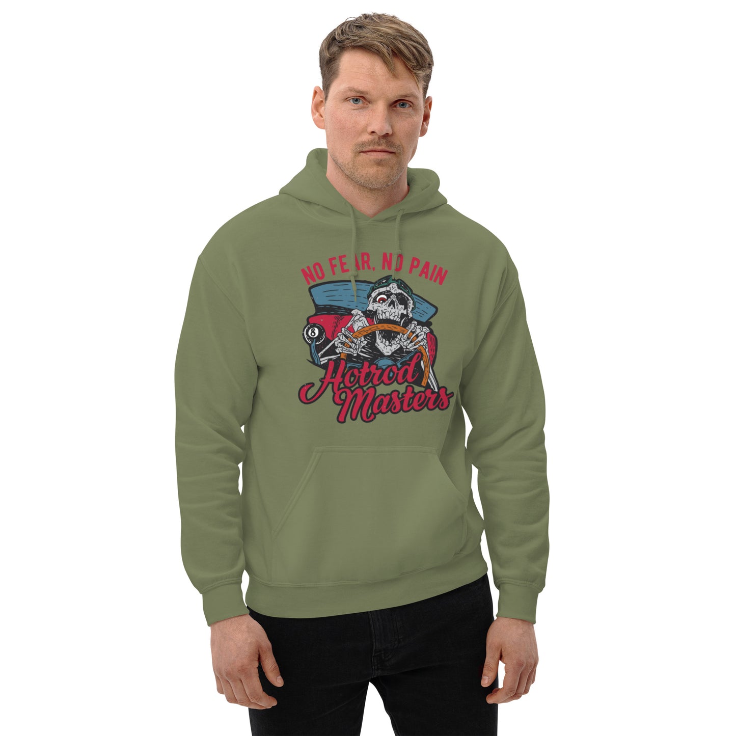 No Fear, No Pain Hot Rod Masters Unisex Hoodie