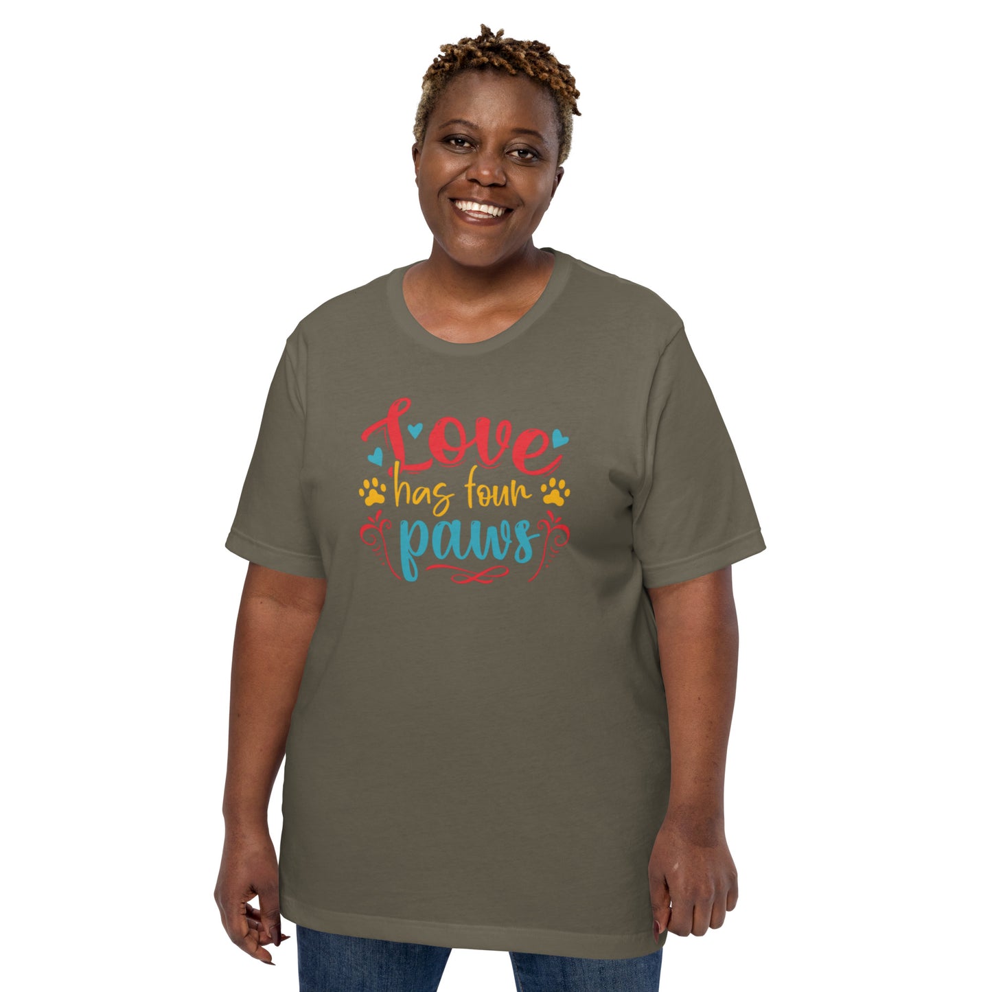 Love has four Paws Unisex t-shirt