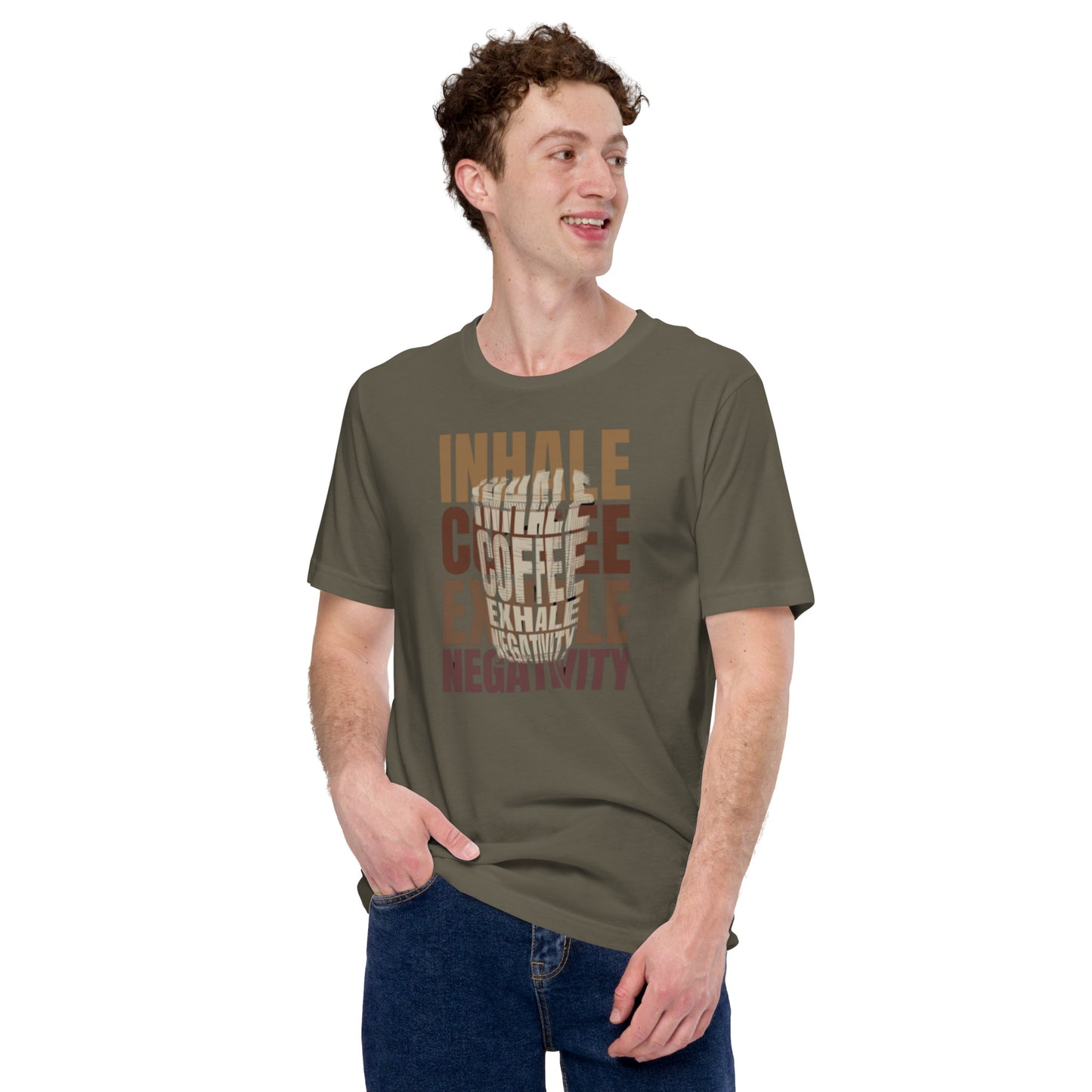 Inhale Coffee Exhale Negativity Unisex t-shirt