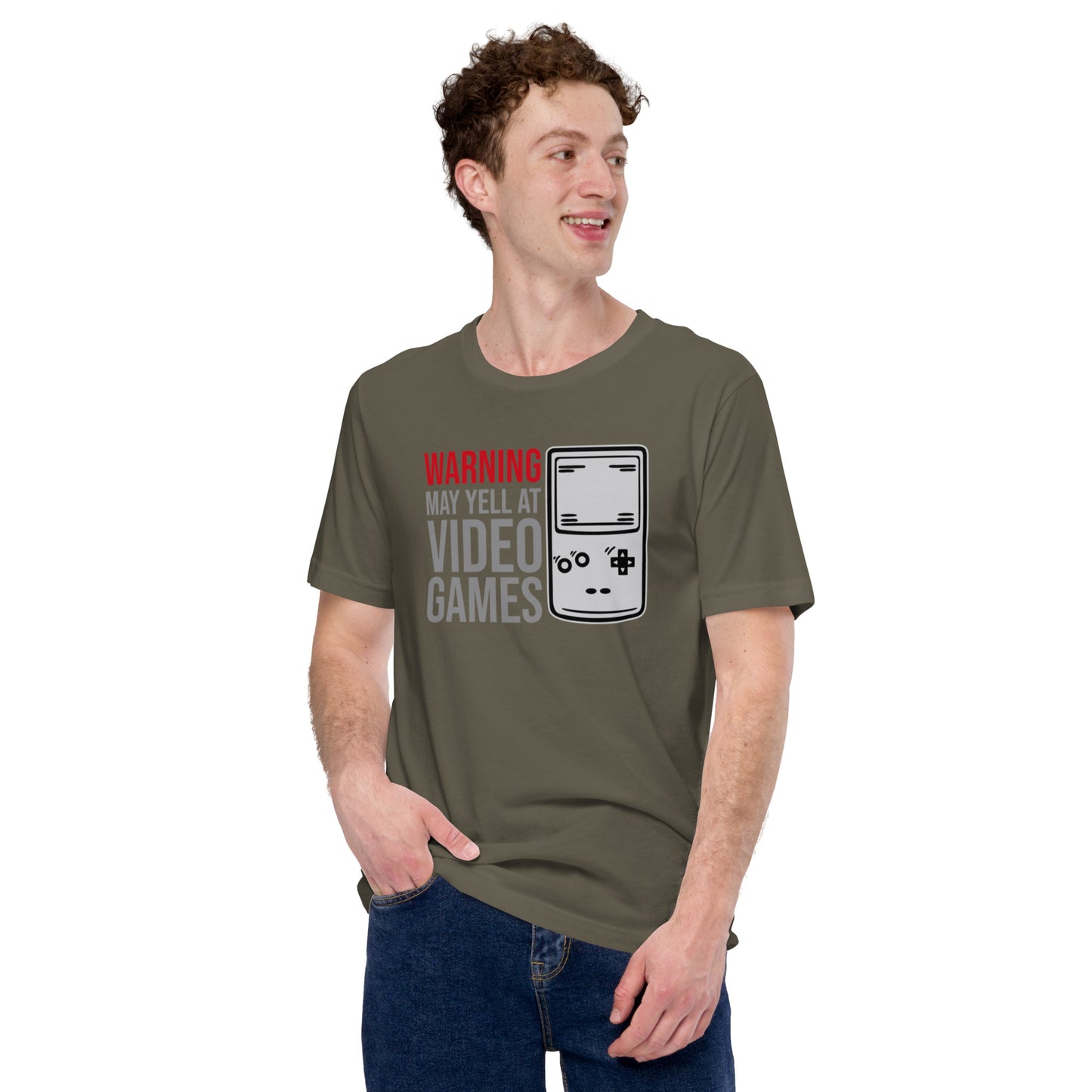 WARNING May Yell At Video Games Unisex t-shirt