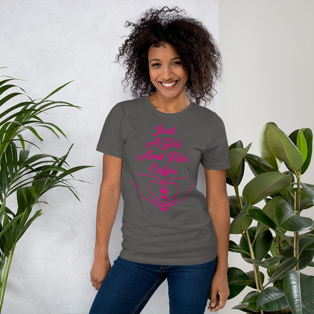 Just a Girl and Her Coffee Unisex t-shirt