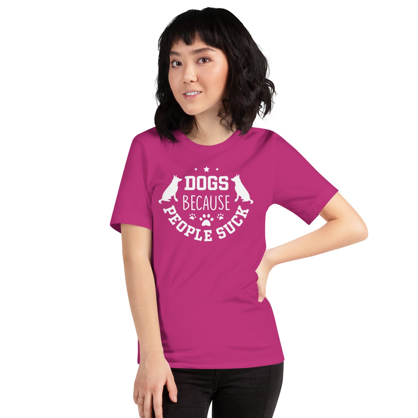 Dogs Because People Suck Unisex t-shirt