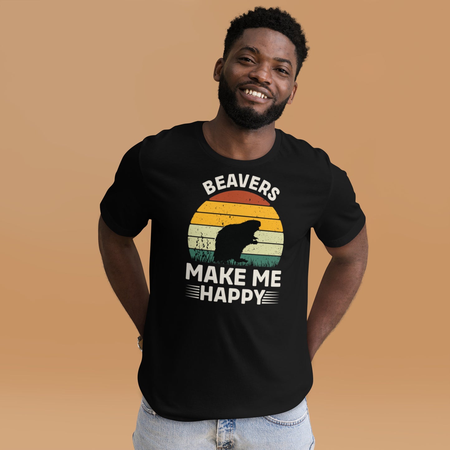 Beavers Make Me Happy Unisex t-shirt
