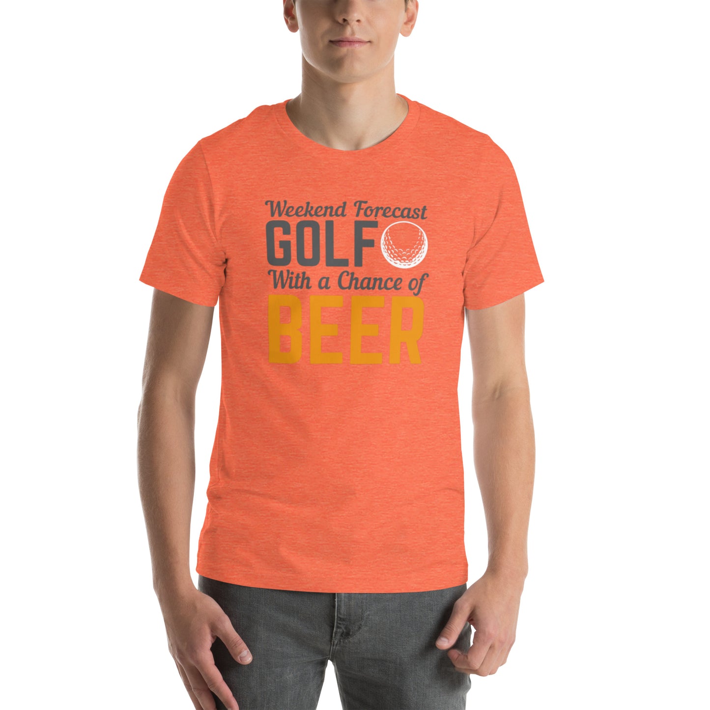 Weekend Forecast Golf With A Chance Of Beer Unisex t-shirt