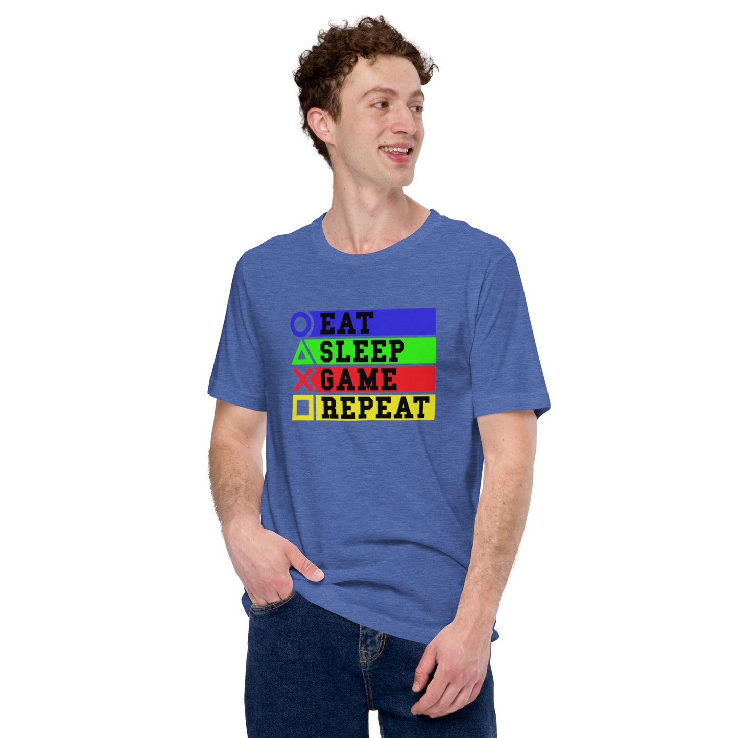 Eat Sleep Game Repeat Unisex t-shirt